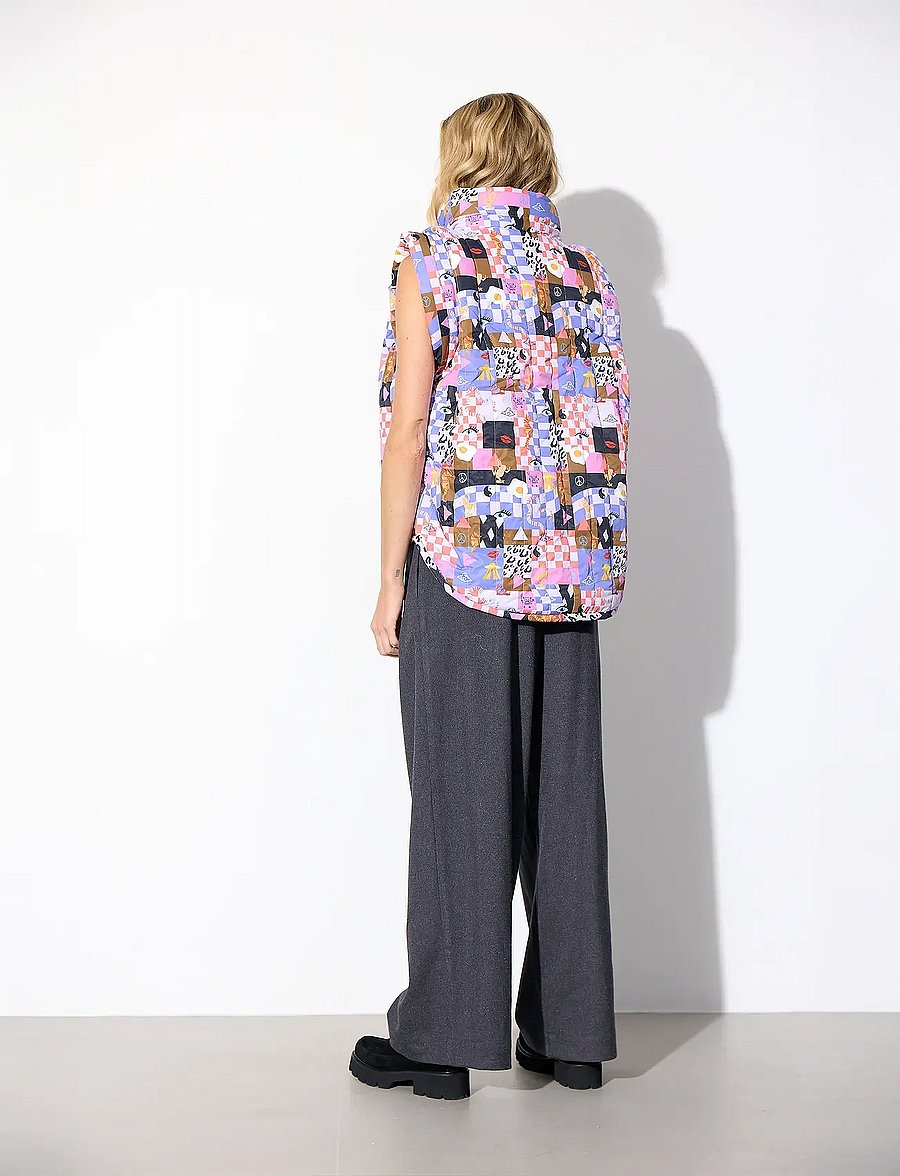 Hunkøn - Roxanna Short Vest - frühlingsjacken - multiverse art print - 5