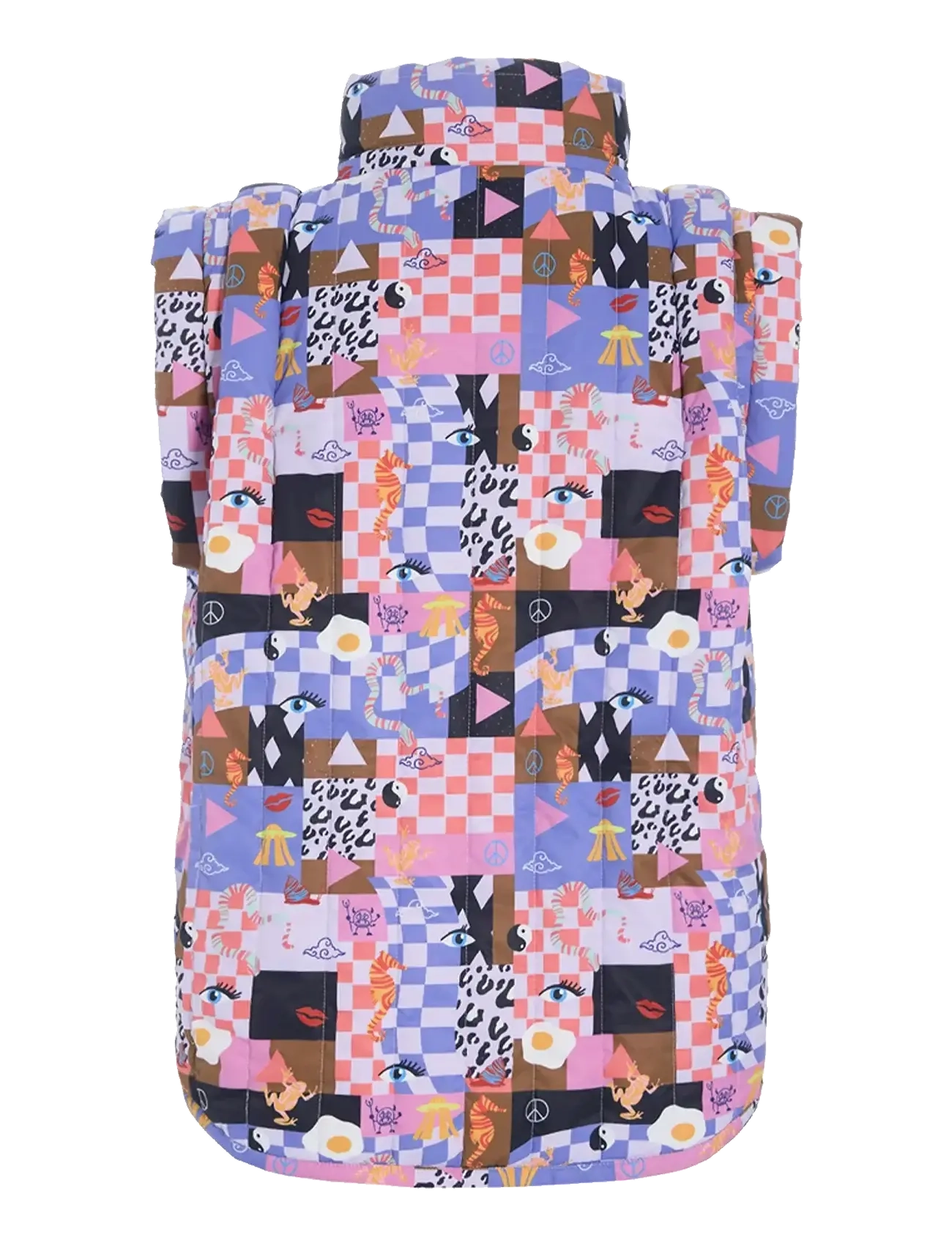 Hunkøn - Roxanna Short Vest - gefütterte westen - multiverse art print - 3