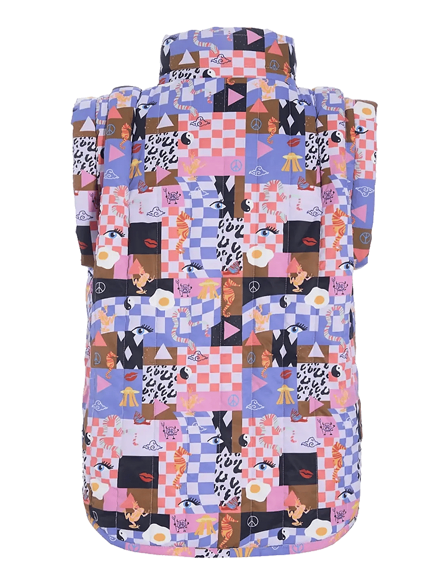 Hunkøn - Roxanna Short Vest - frühlingsjacken - multiverse art print - 3