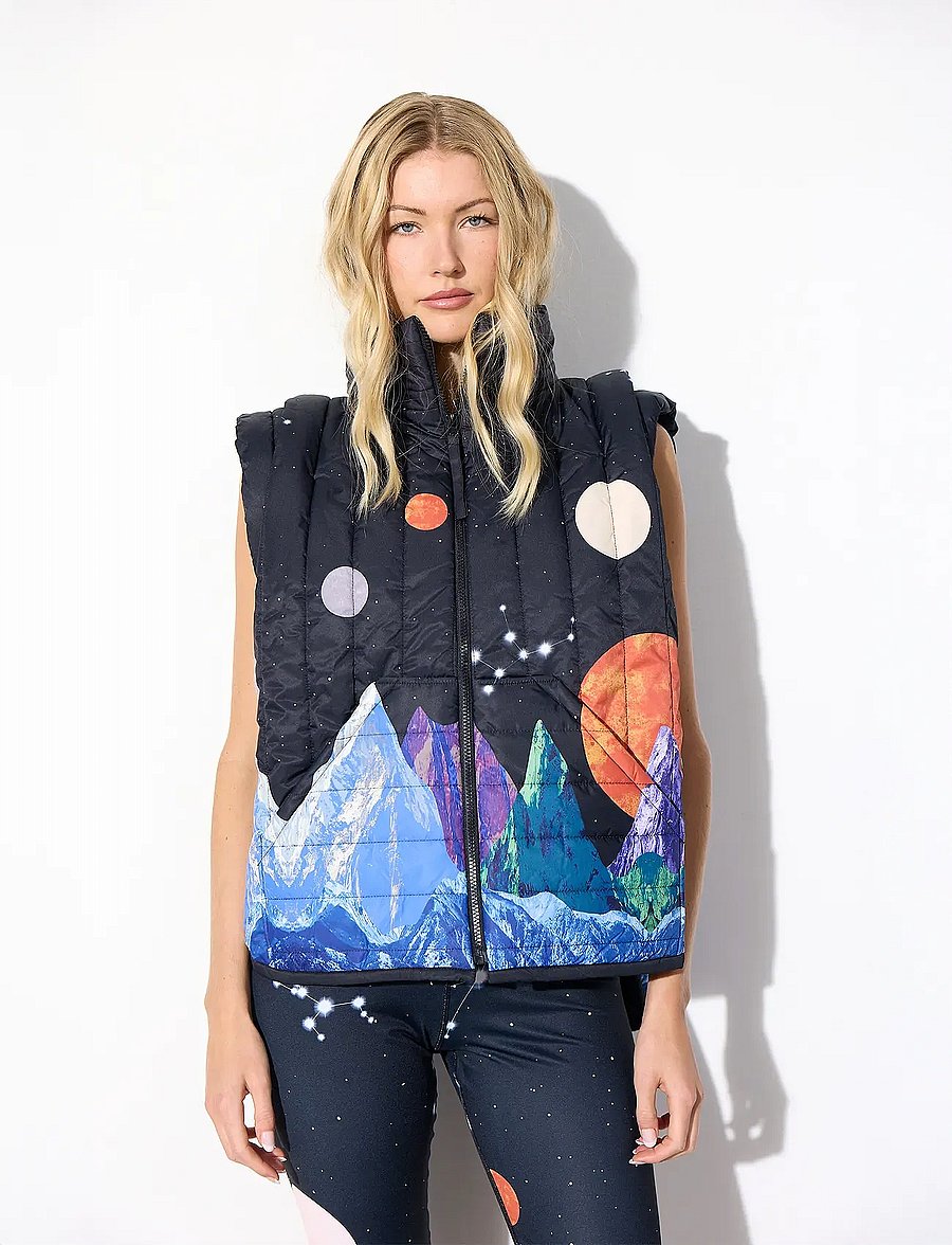 Hunkøn - Justice Short vest - vårjackor - outer space art print - 0
