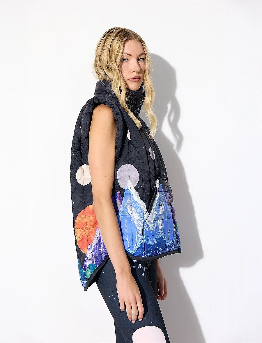 Hunkøn - Justice Short vest - vårjackor - outer space art print - 4