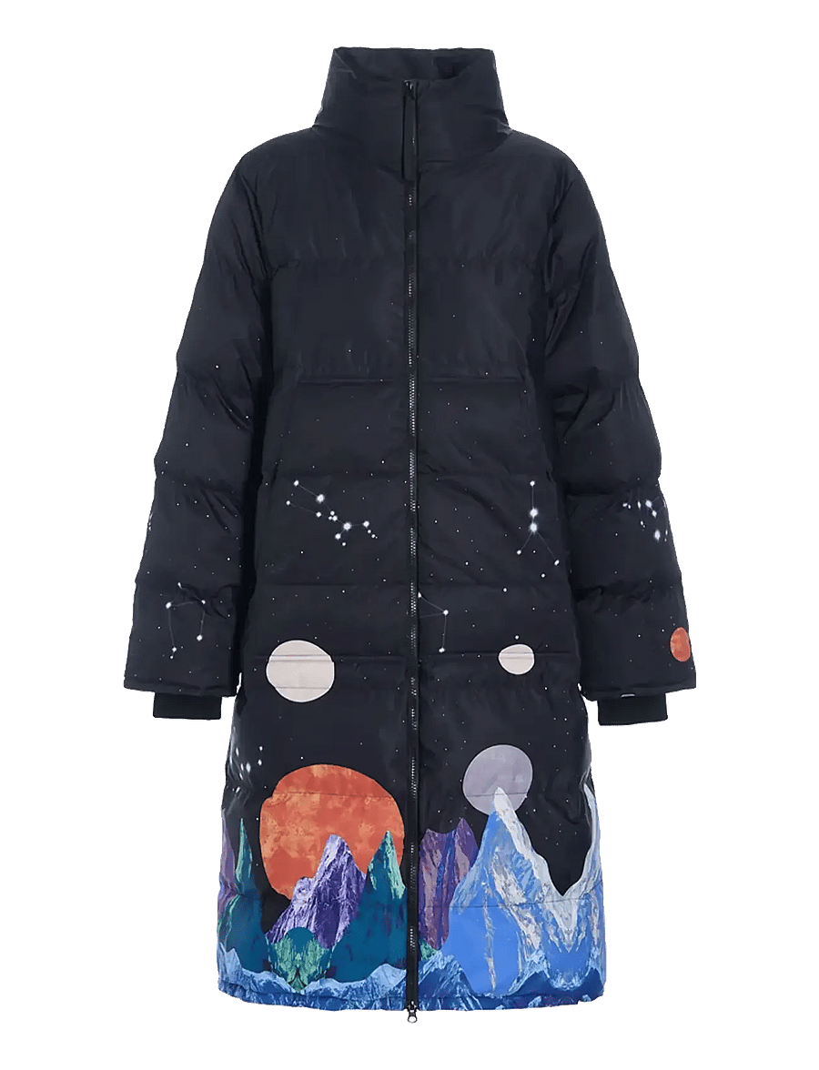 Hunkøn - Justice Jacket - vinterjakker - outer space art print - 1