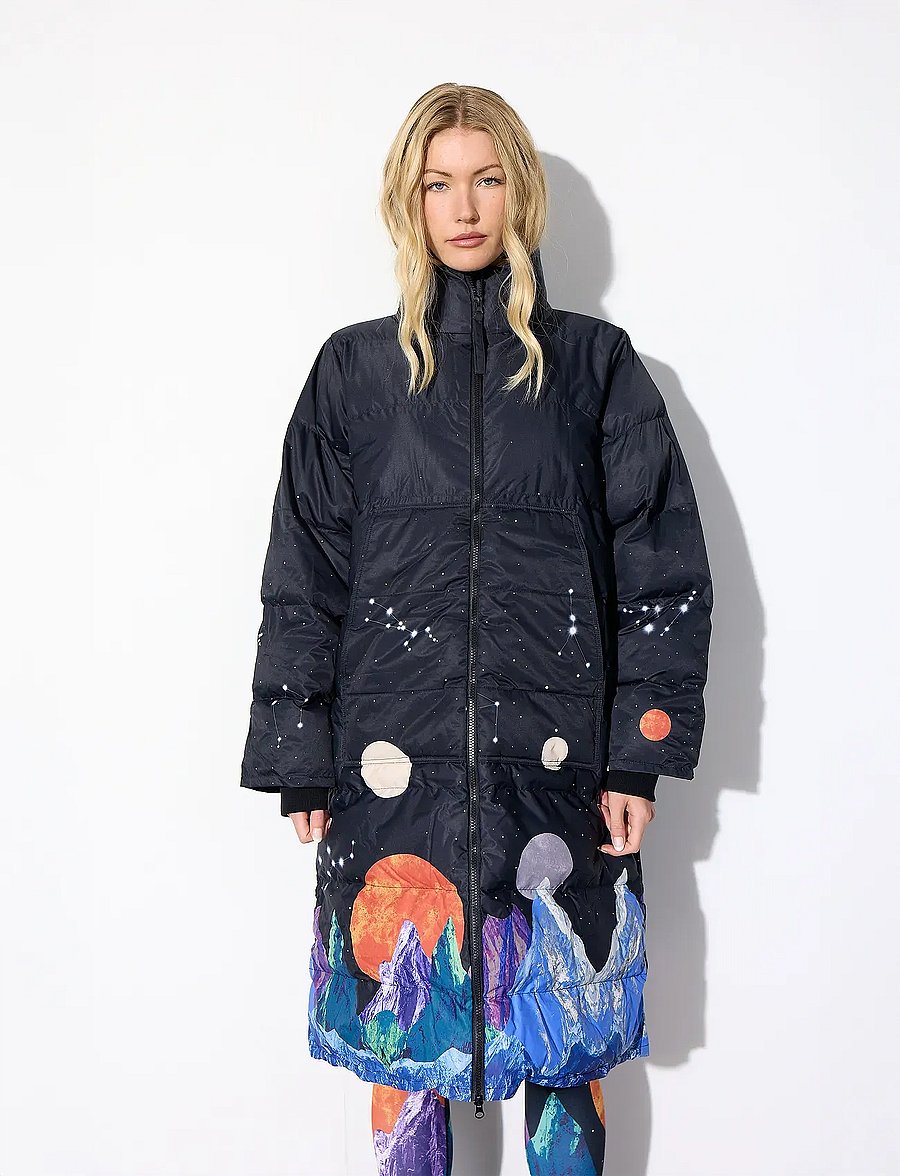 Hunkøn - Justice Jacket - vinterjakker - outer space art print - 3