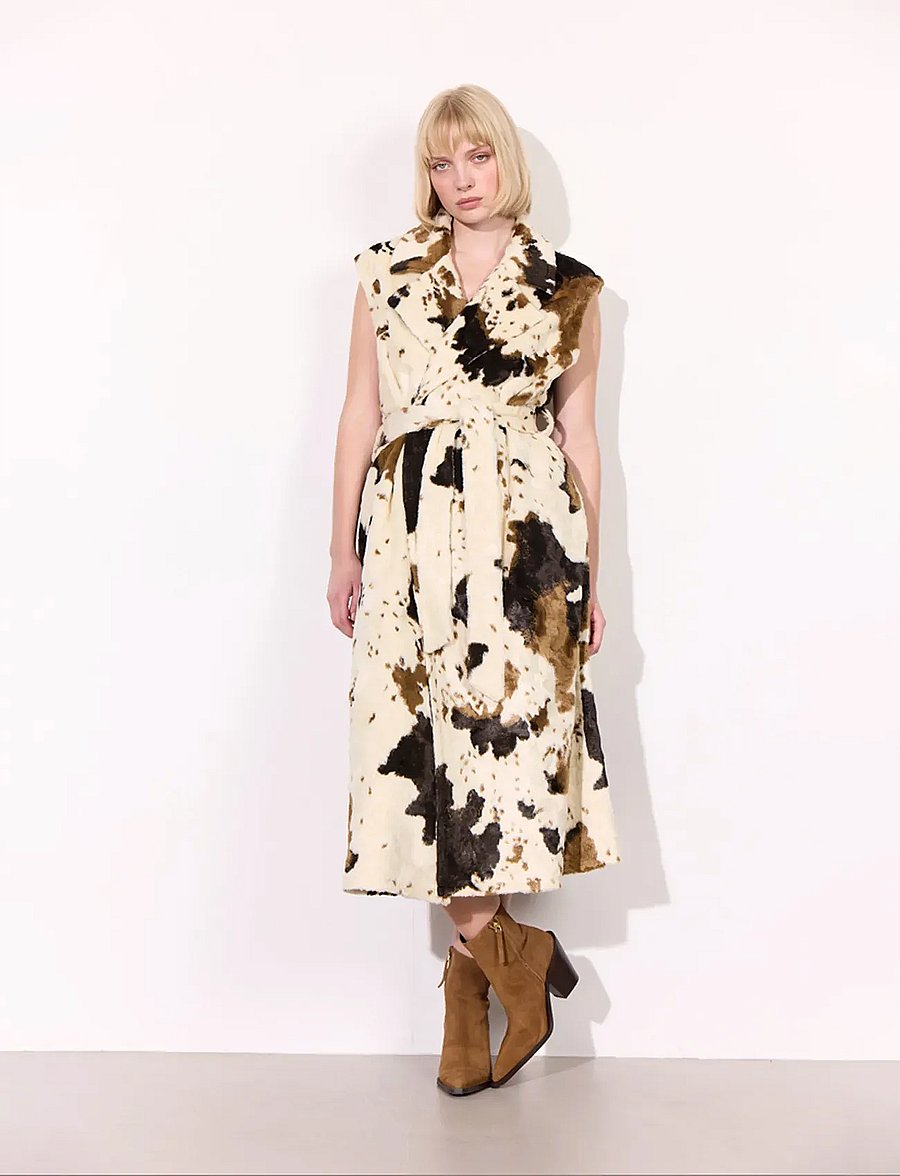 Hunkøn - Valentina Vest - mākslīgā kažokāda - cow - 3