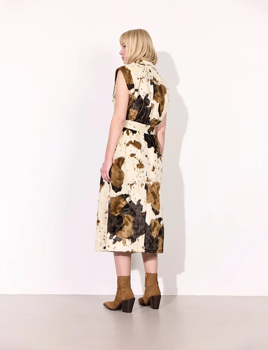 Hunkøn - Valentina Vest - mākslīgā kažokāda - cow - 5