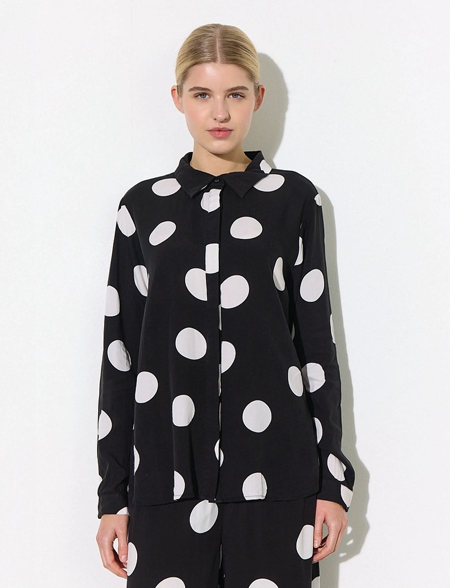 Hunkøn - Vicky Shirt - långärmade skjortor - big dots - 0
