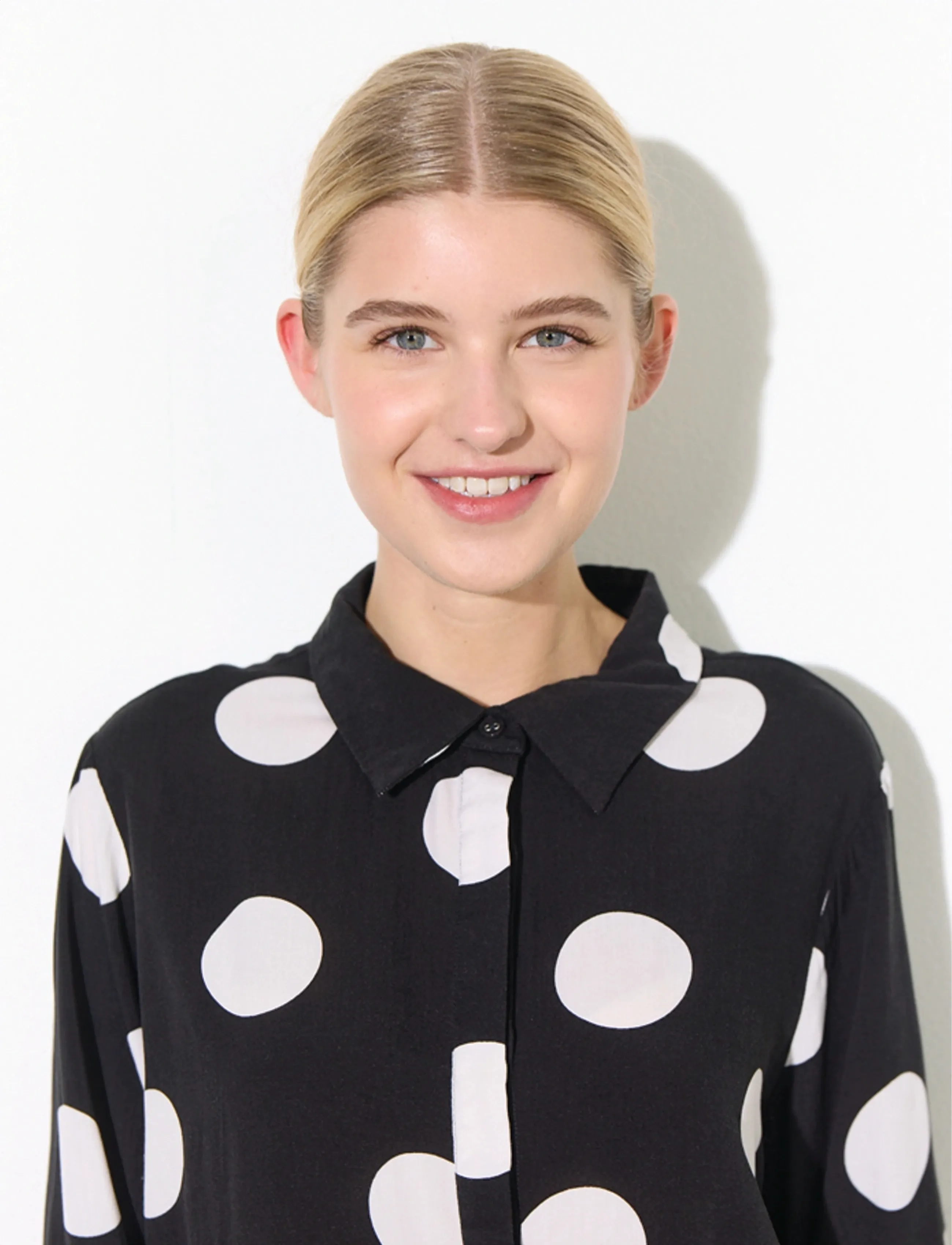 Hunkøn - Vicky Shirt - långärmade skjortor - big dots - 4
