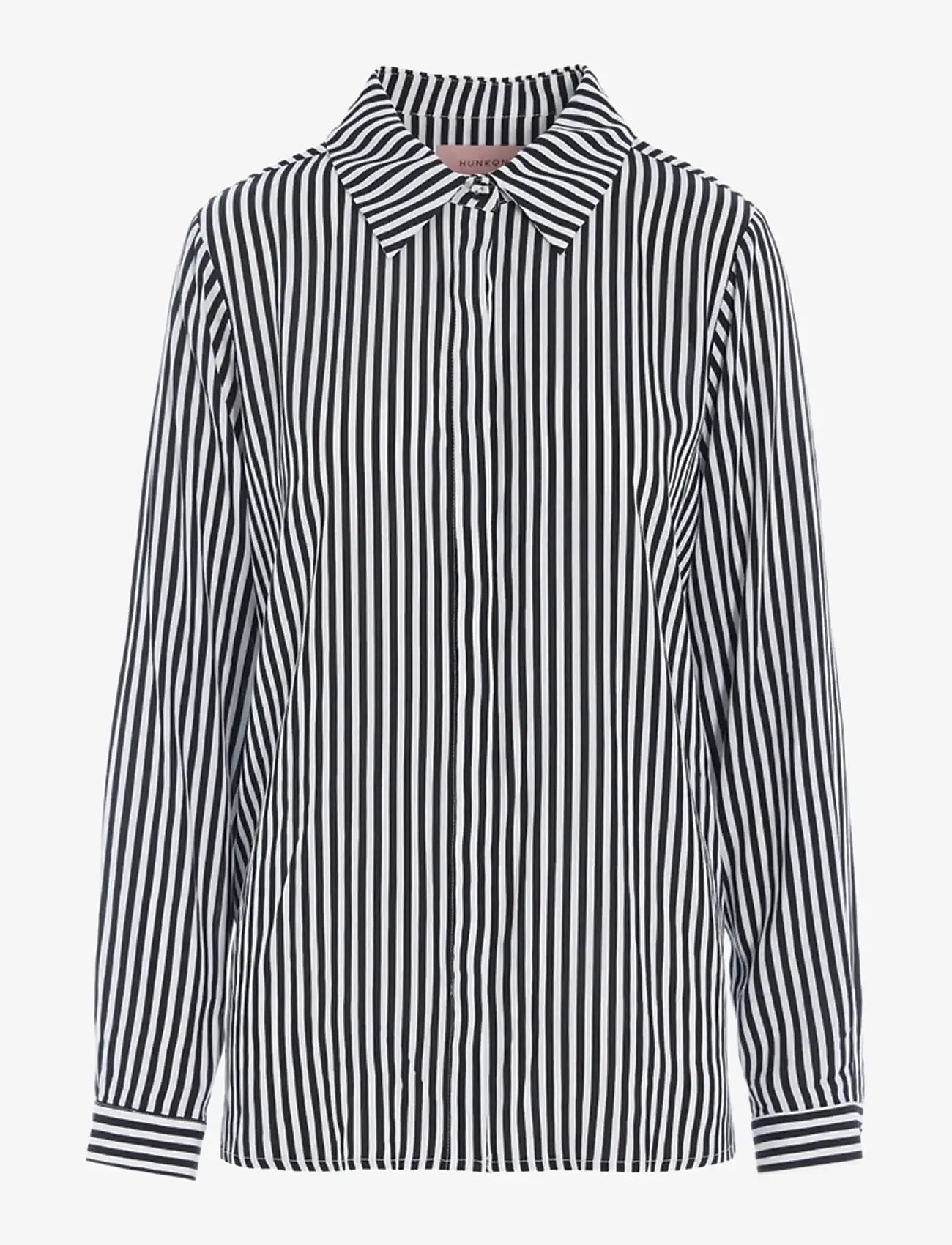 Hunkøn - Vicky Shirt - langærmede skjorter - black striped - 1