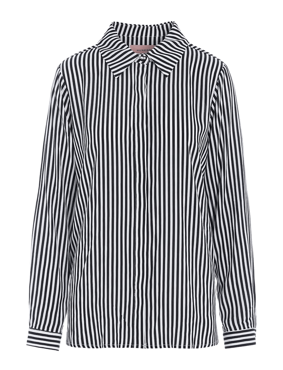 Hunkøn - Vicky Shirt - langermede skjorter - black striped - 1