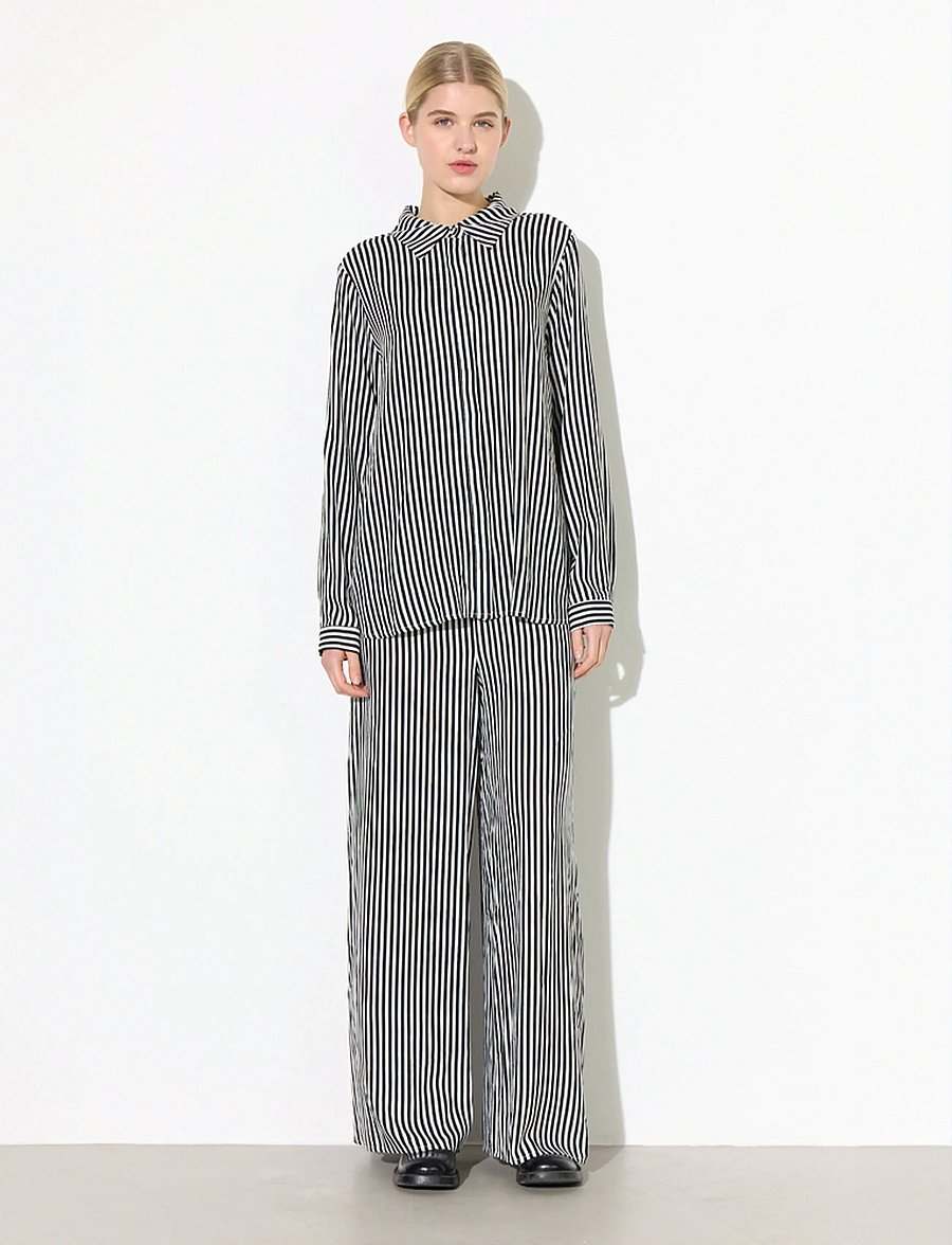 Hunkøn - Vicky Shirt - langermede skjorter - black striped - 2