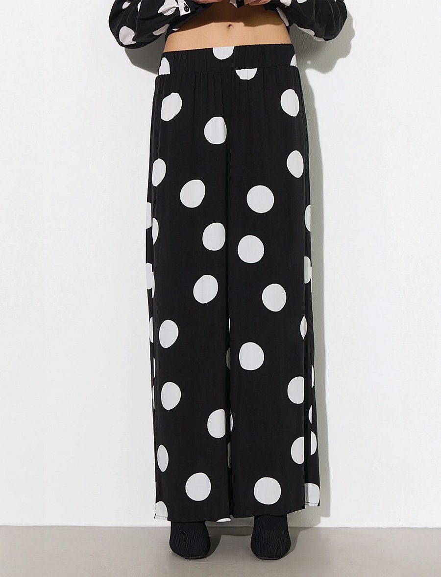 Hunkøn - Vicky Trousers - hosen mit weitem bein - big dots - 0