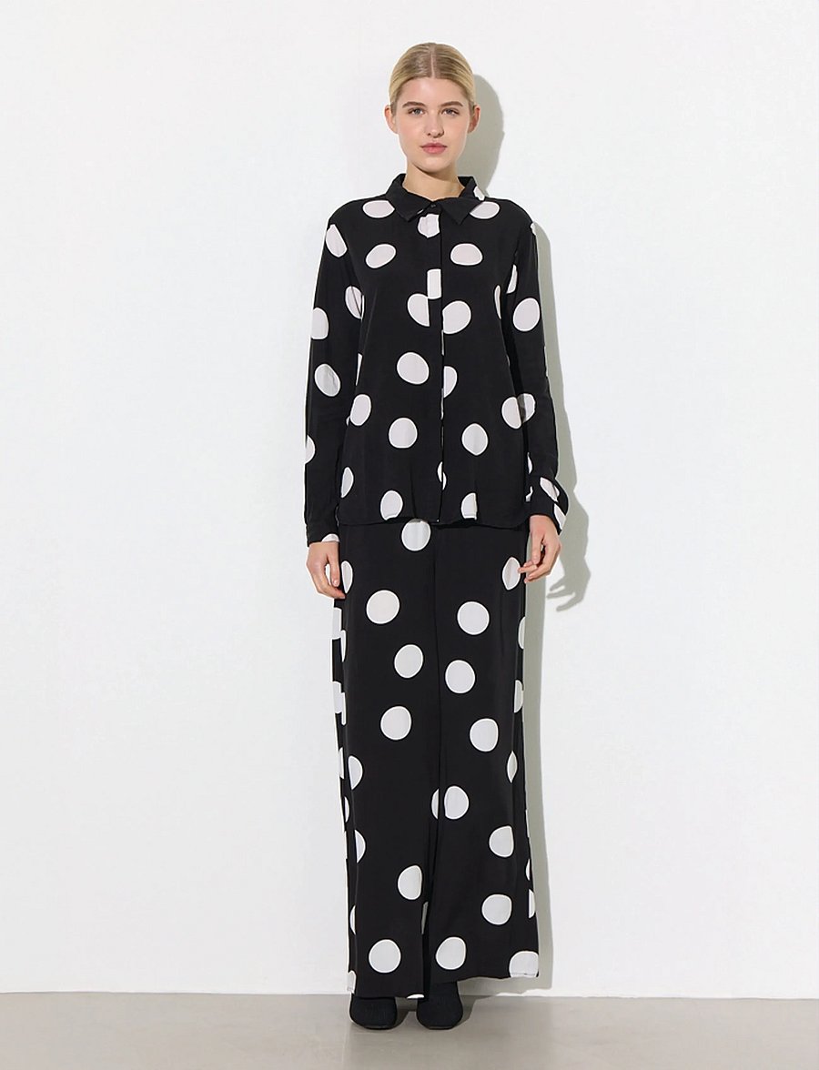 Hunkøn - Vicky Trousers - hosen mit weitem bein - big dots - 2