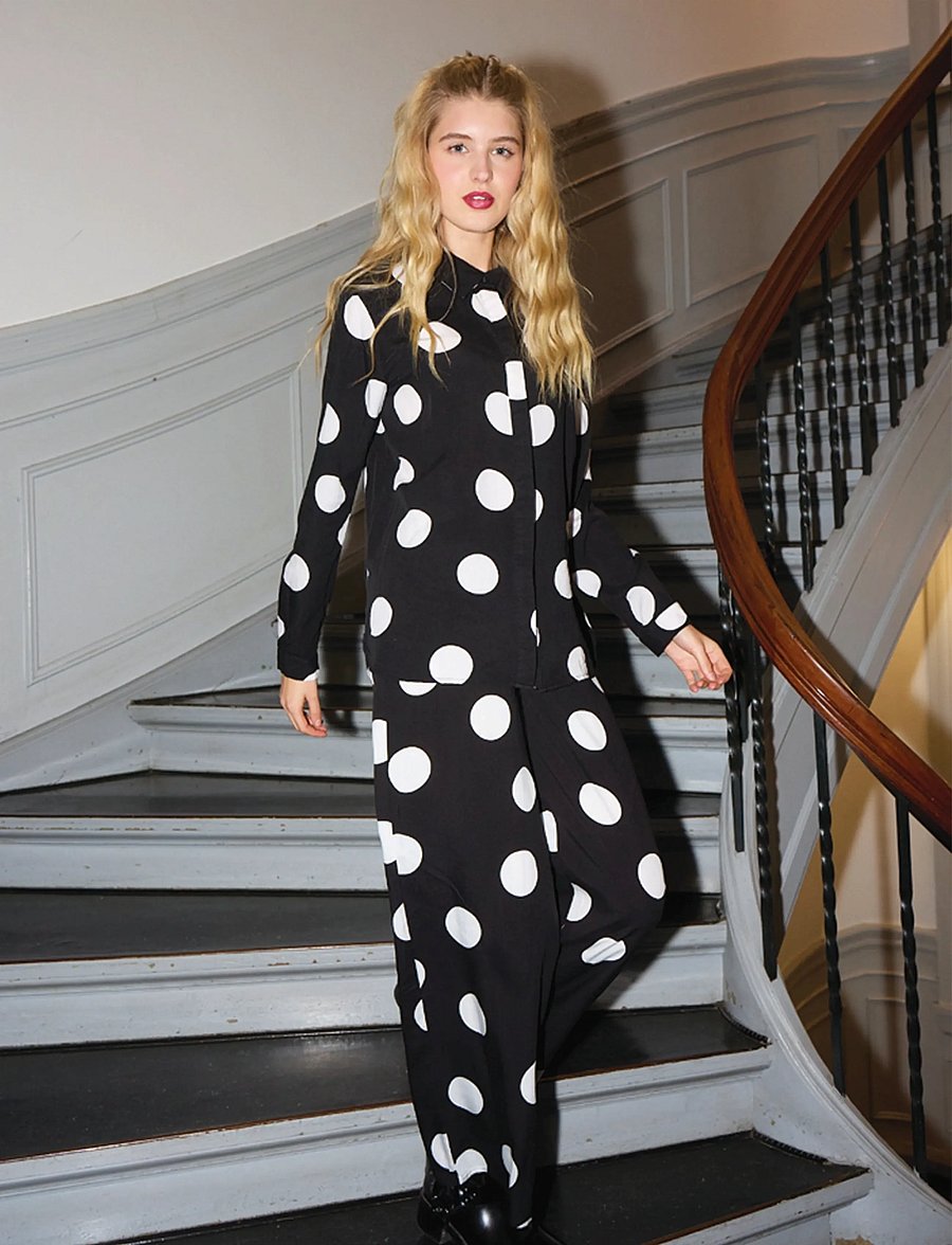 Hunkøn - Vicky Trousers - hosen mit weitem bein - big dots - 5
