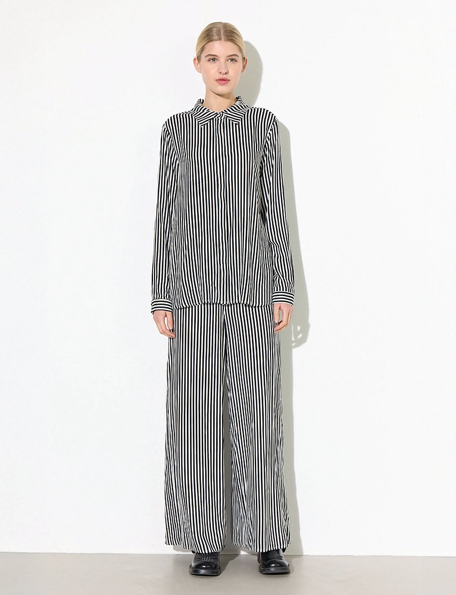 Hunkøn - Vicky Trousers - vida byxor - black striped - 2