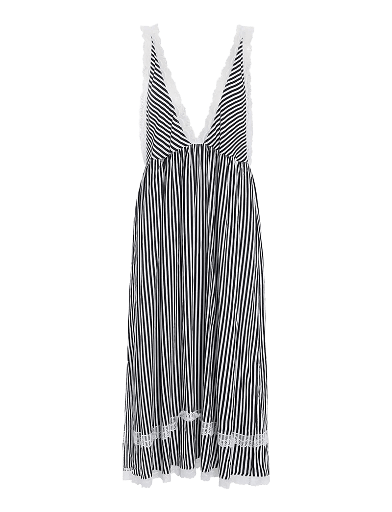 Hunkøn - Vicky Dress - maxi kjoler - black striped - 1