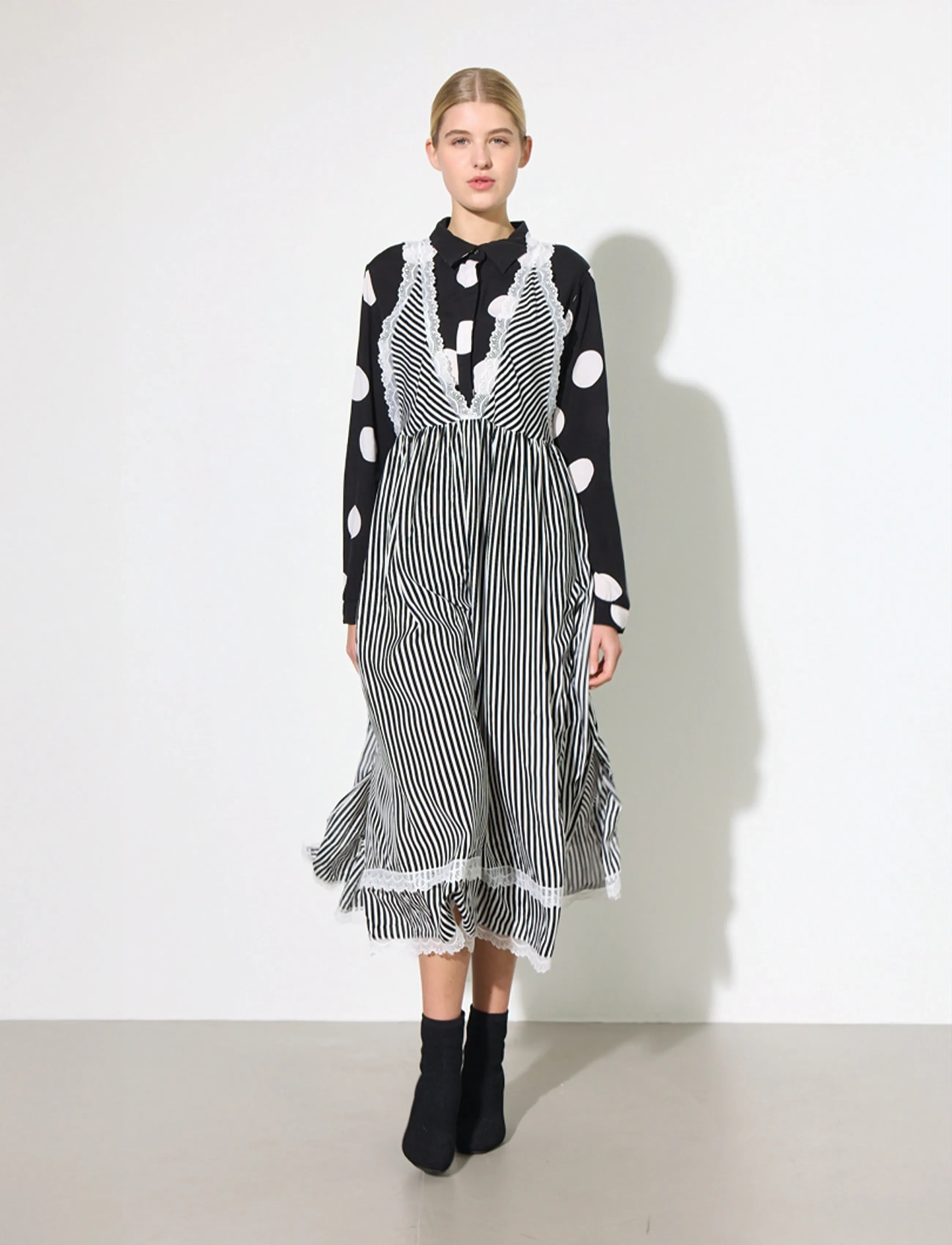 Hunkøn - Vicky Dress - maxi kjoler - black striped - 4