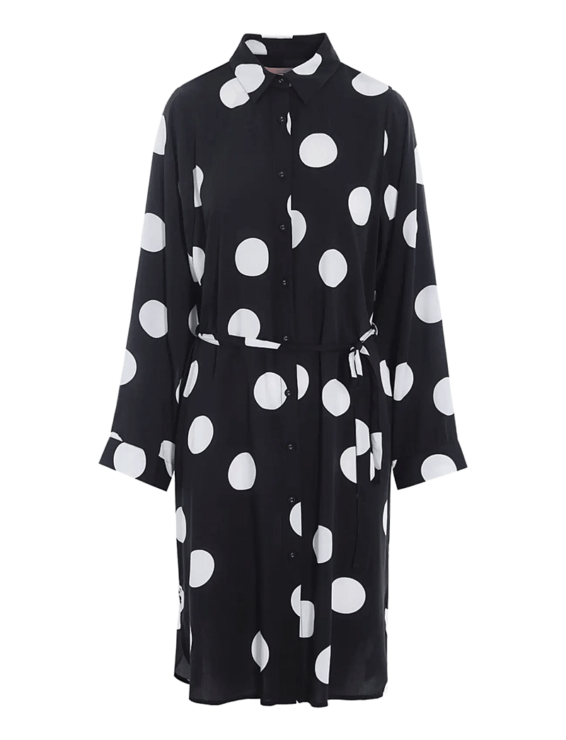 Hunkøn - Vicky Shirtdress - marškinių tipo suknelės - big dots - 1