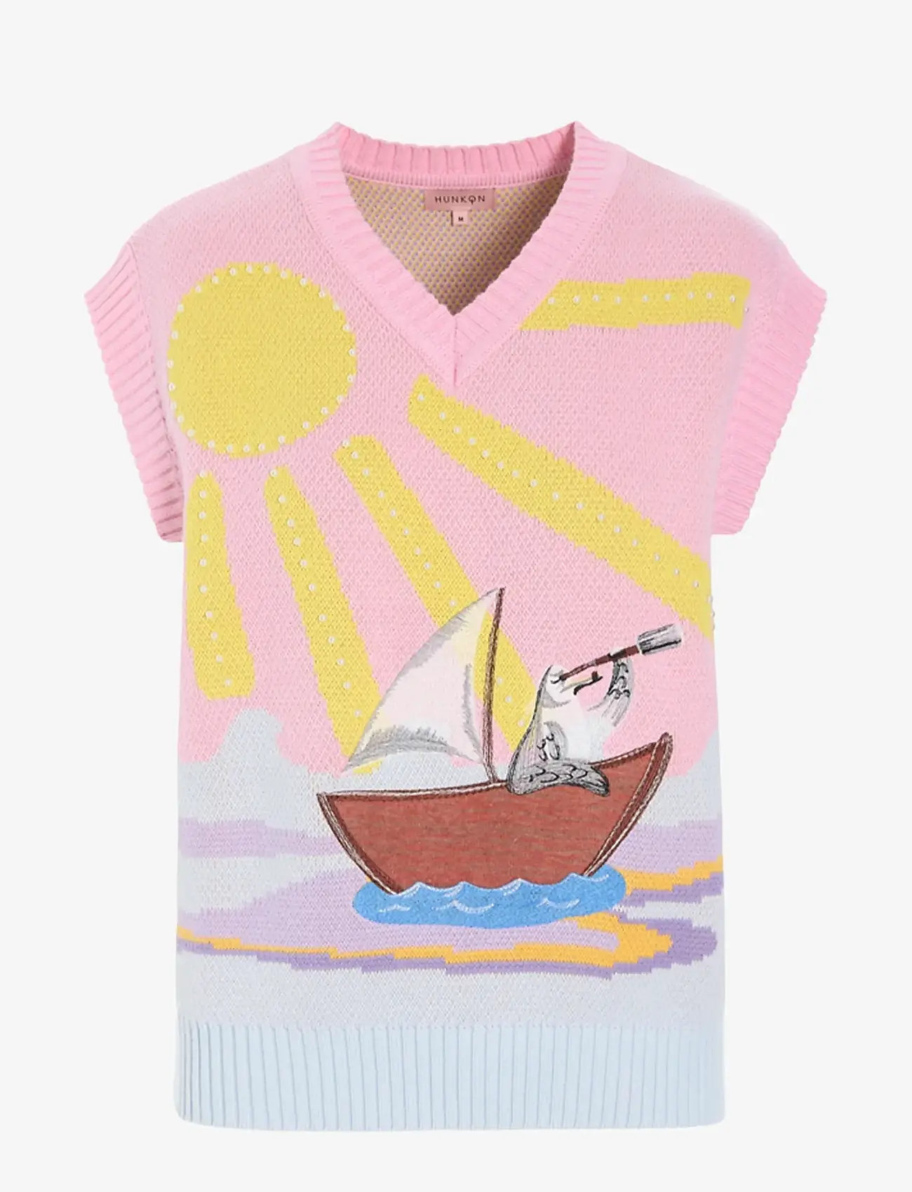 Hunkøn - Bubbles Vest - stickade västar - pink sea - 1