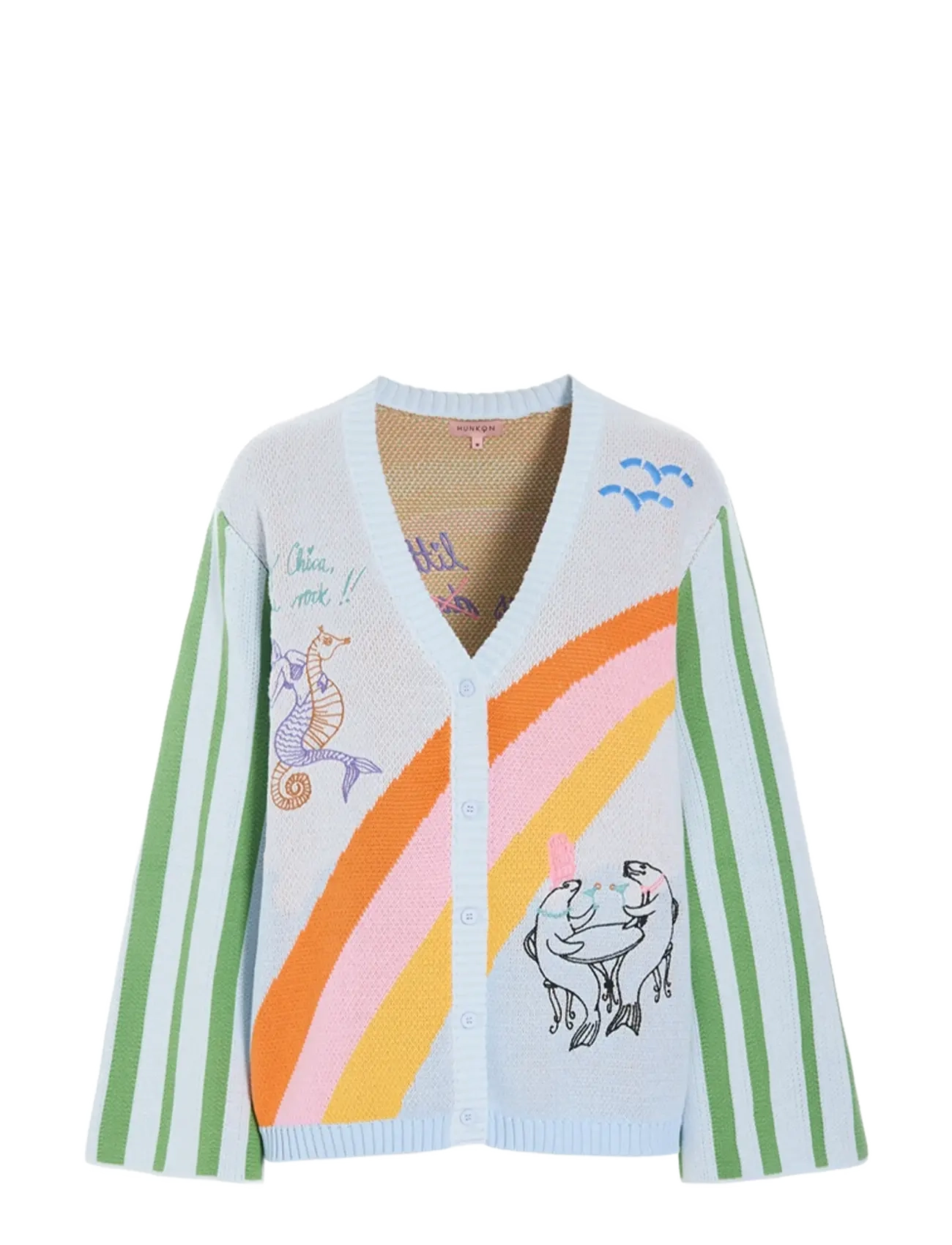 HUNKØN Bubbles Cardigan Blau - XS - Damen