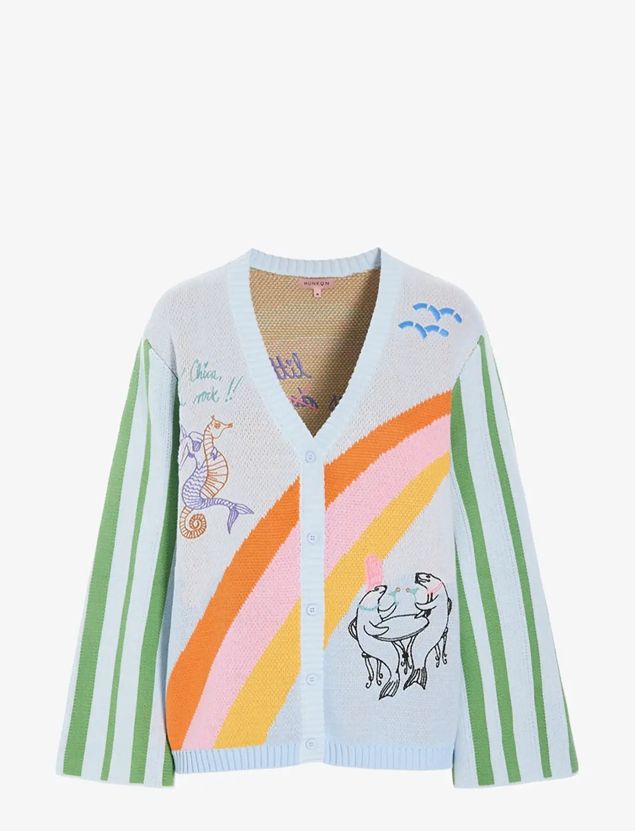 Hunkøn - Bubbles Cardigan - koftor - blue sea - 1