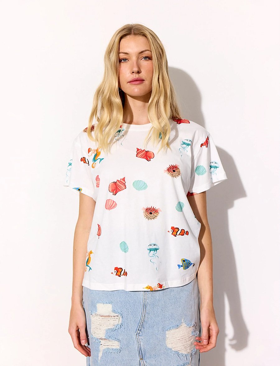 Hunkøn - Azura T-shirt - t-shirts - white ocean - 0