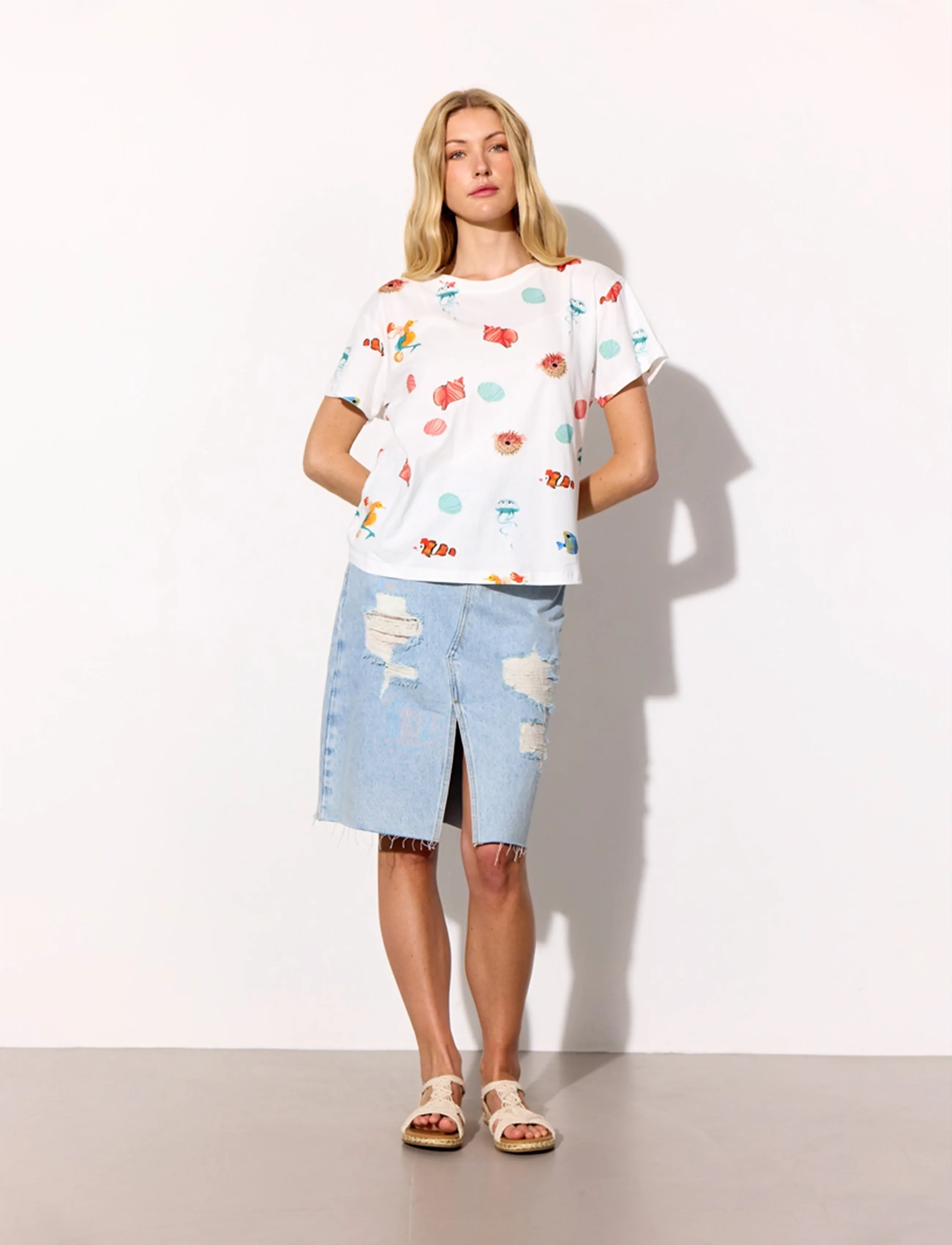 Hunkøn - Azura T-shirt - t-shirts - white ocean - 4