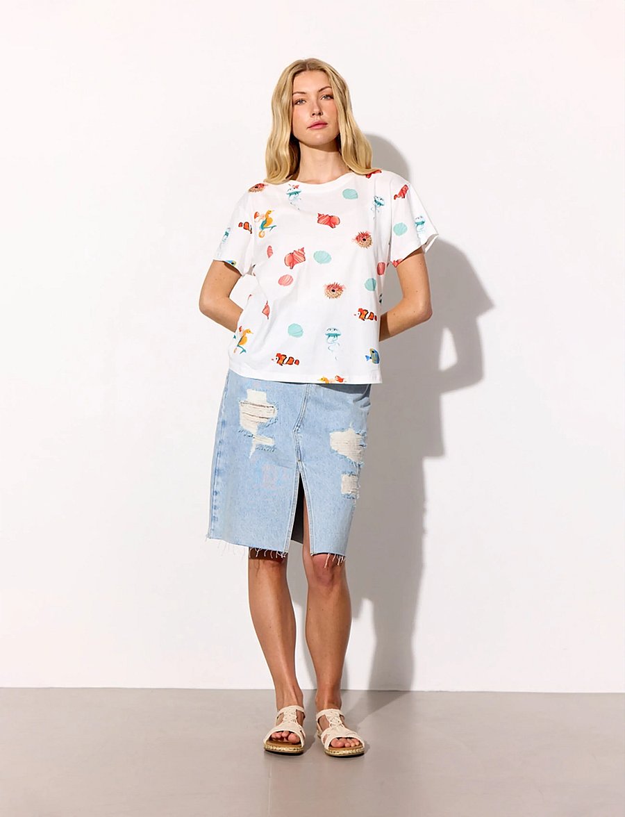 Hunkøn - Azura T-shirt - t-shirts - white ocean - 4