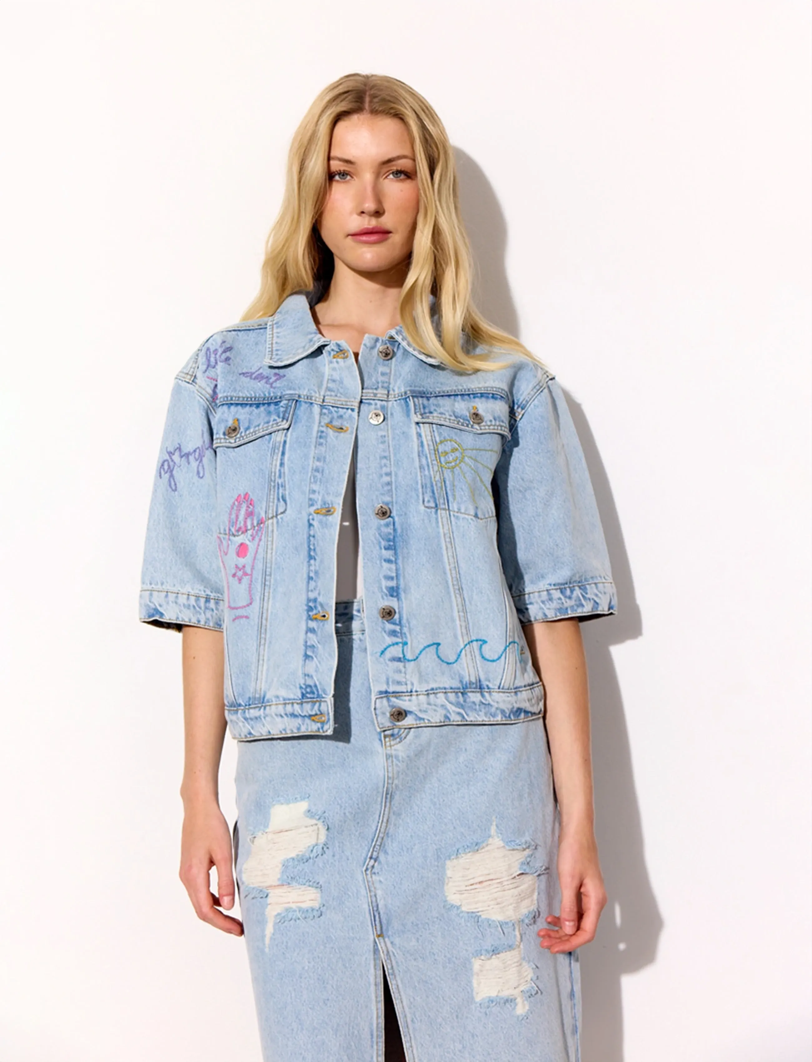 Hunkøn Kenna Denim Jacket - Frühlingsjacken - LIGHT DENIM / blue