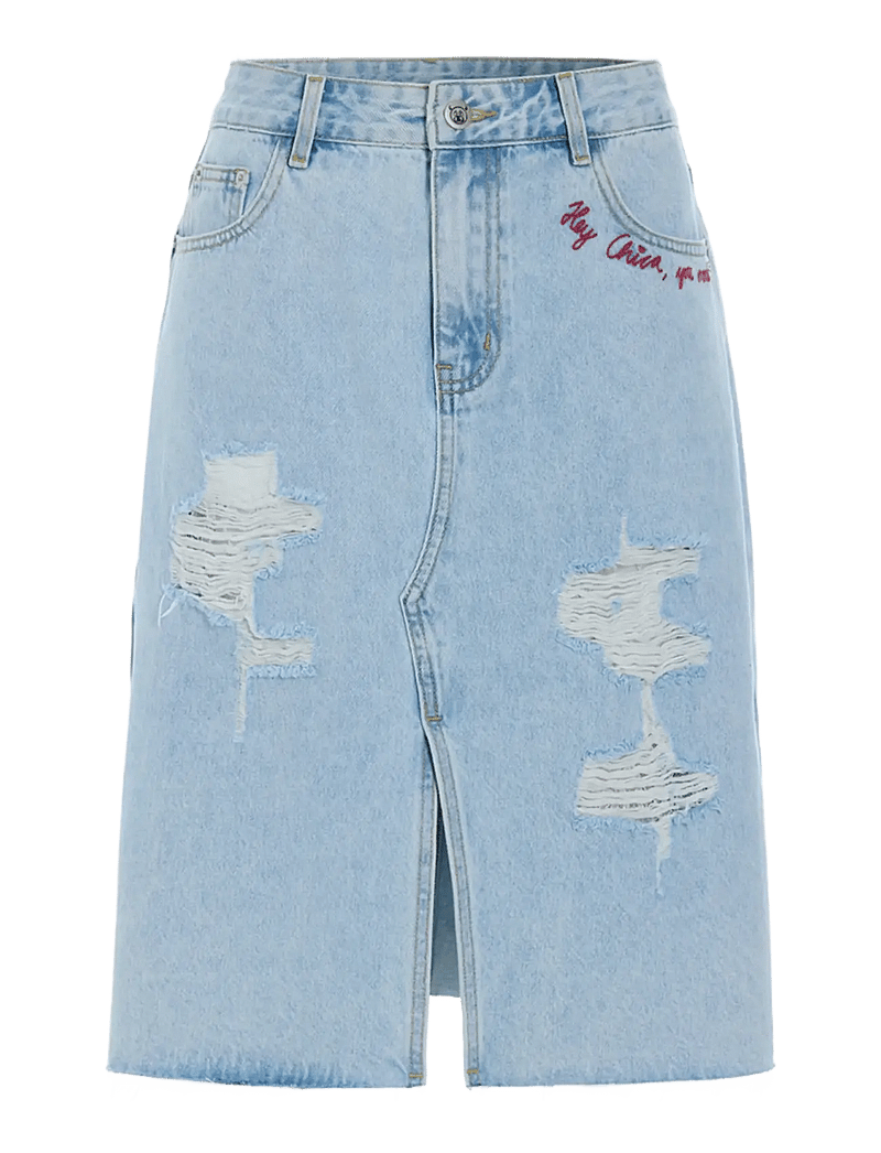 Hunkøn - Kenna Denim Skirt - denim skirts - light denim - 1