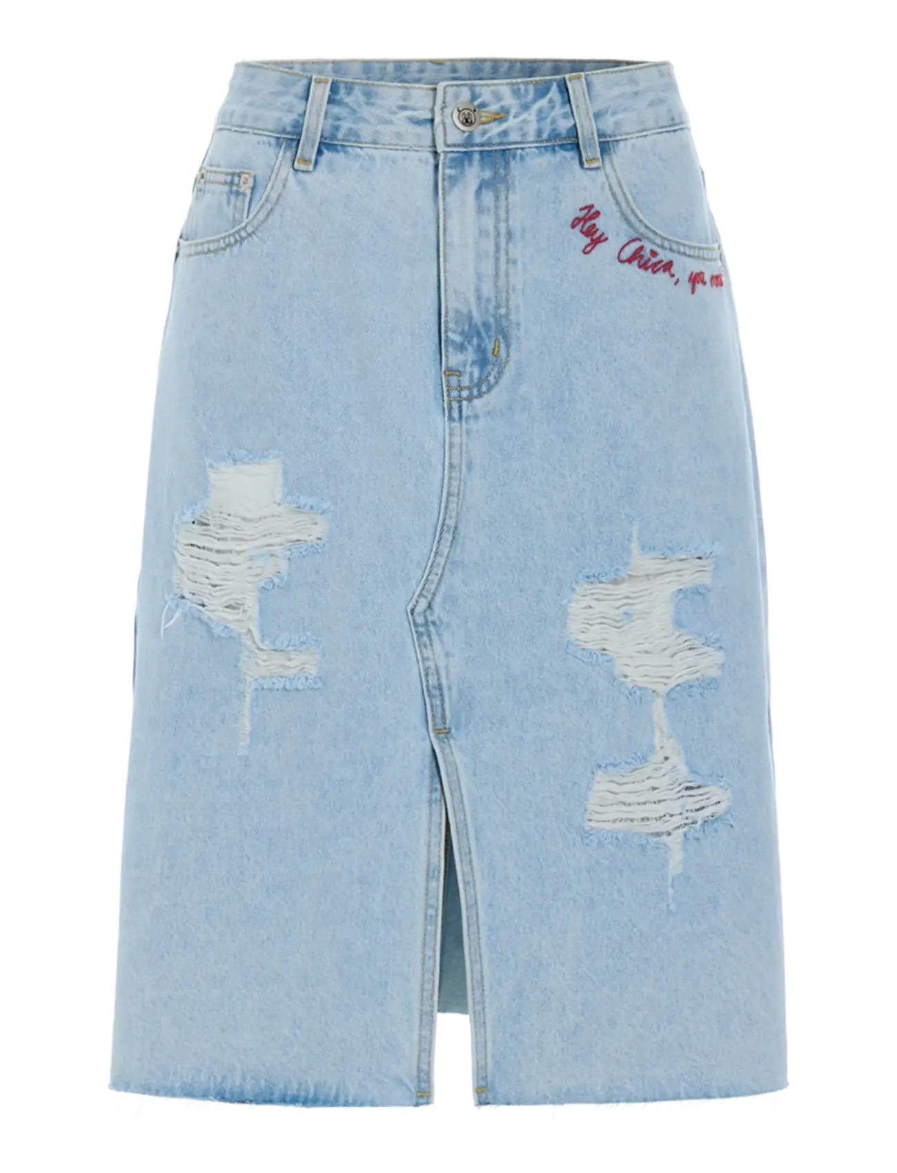 Hunkøn Kenna Denim Skirt - Tøj - LIGHT DENIM / blue