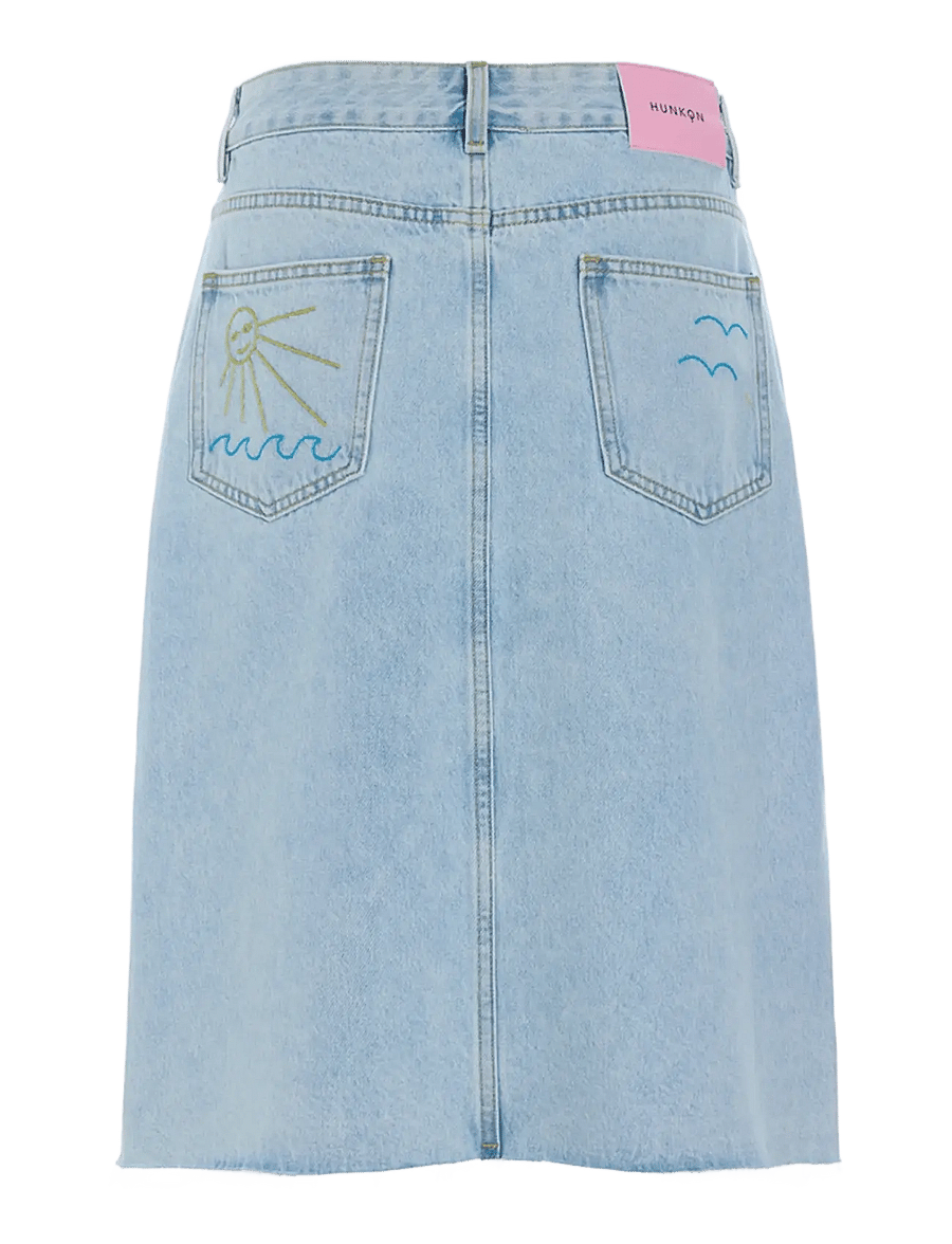 Hunkøn - Kenna Denim Skirt - jeanskjolar - light denim - 2