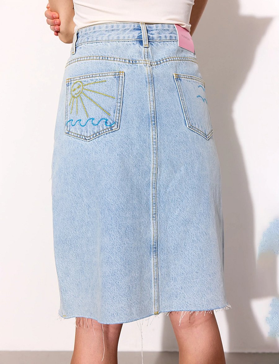 Hunkøn - Kenna Denim Skirt - jeanskjolar - light denim - 3
