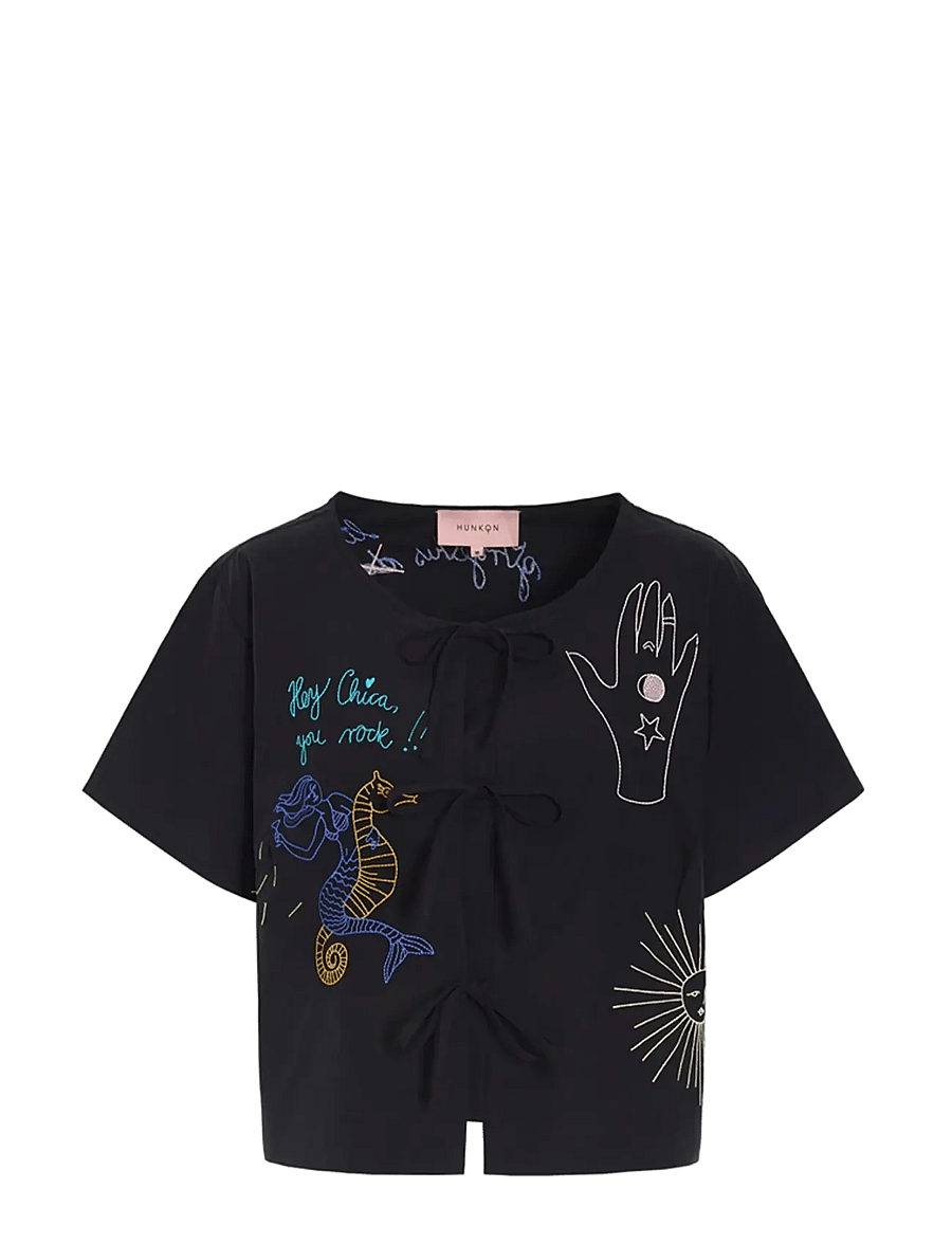 Hunkøn - Nima Shirt - kurzärmlige hemden - black - 1