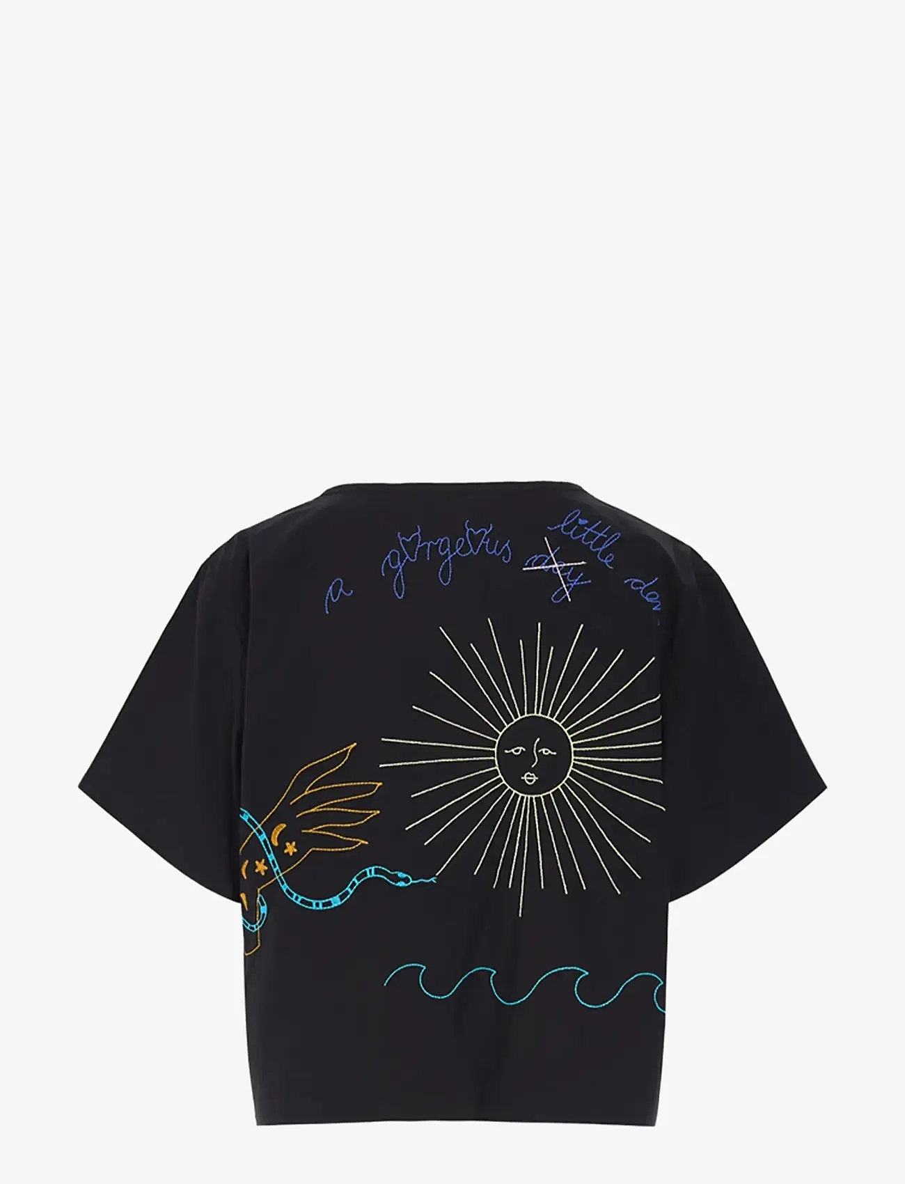 Hunkøn - Nima Shirt - short-sleeved blouses - black - 2