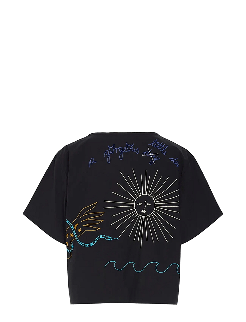 Hunkøn - Nima Shirt - short-sleeved blouses - black - 2