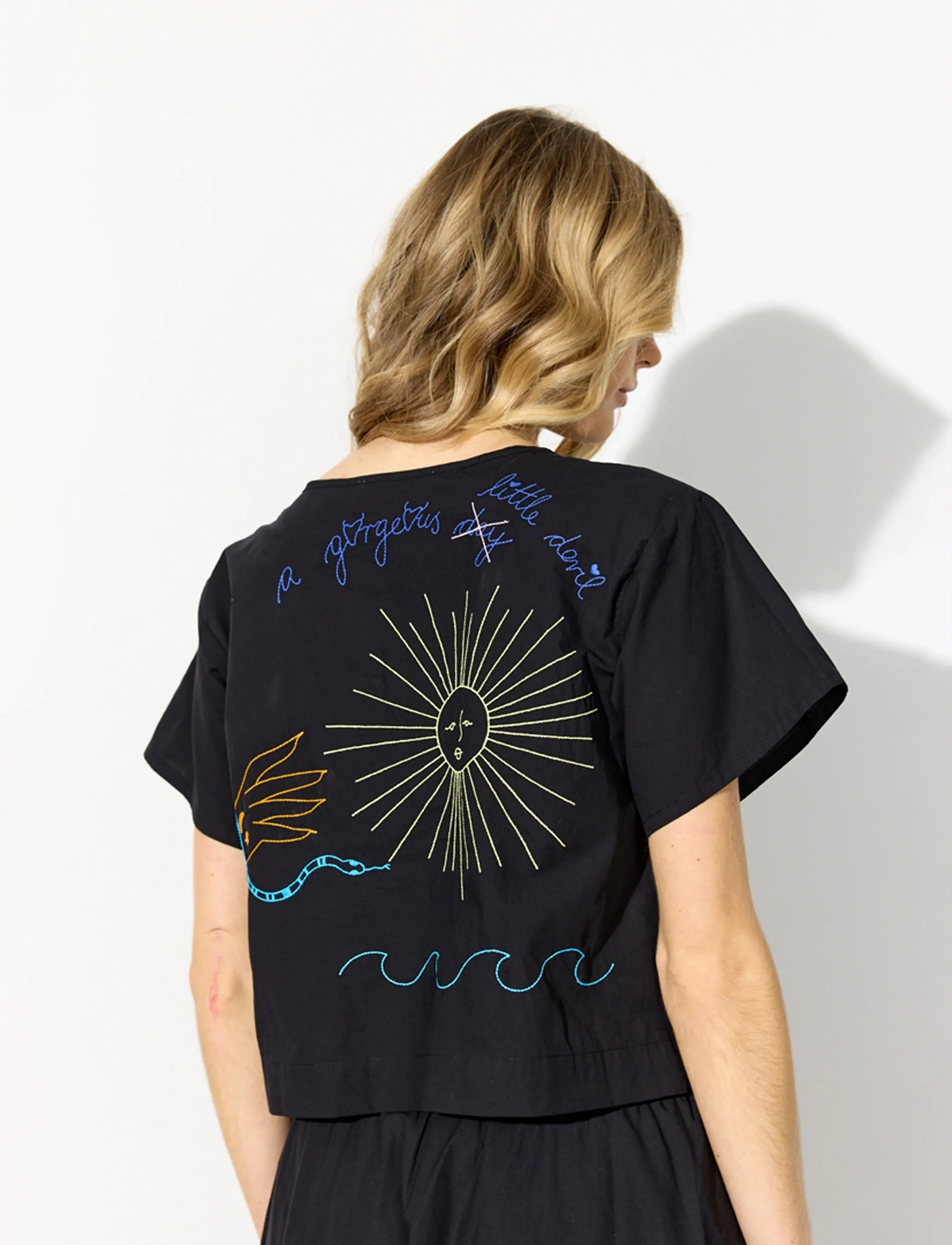 Hunkøn - Nima Shirt - short-sleeved shirts - black - 4
