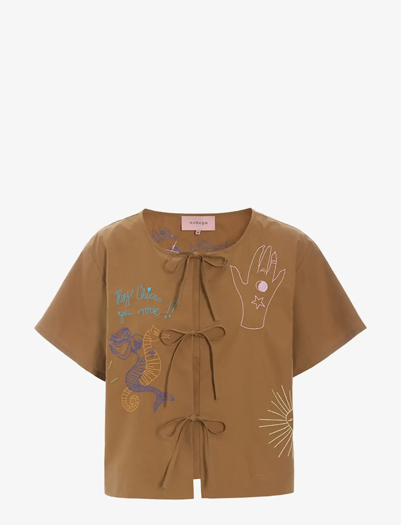Hunkøn - Nima Shirt - kortærmede skjorter - caramel - 1