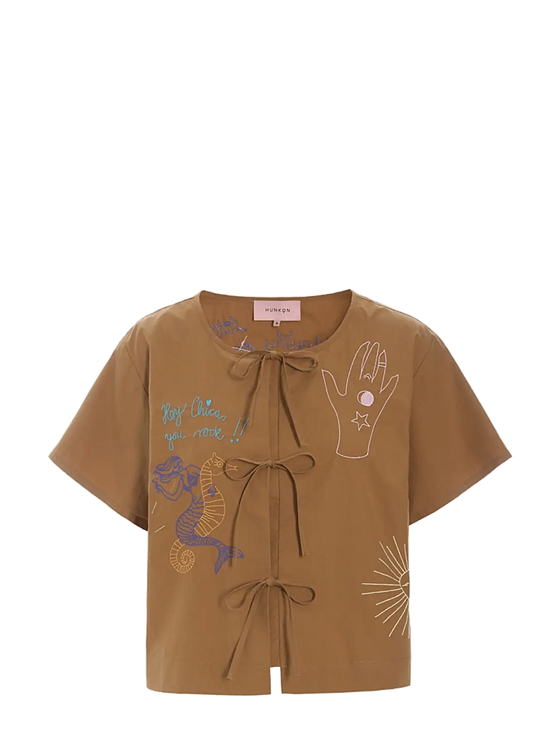 Hunkøn - Nima Shirt - kortærmede skjorter - caramel - 1
