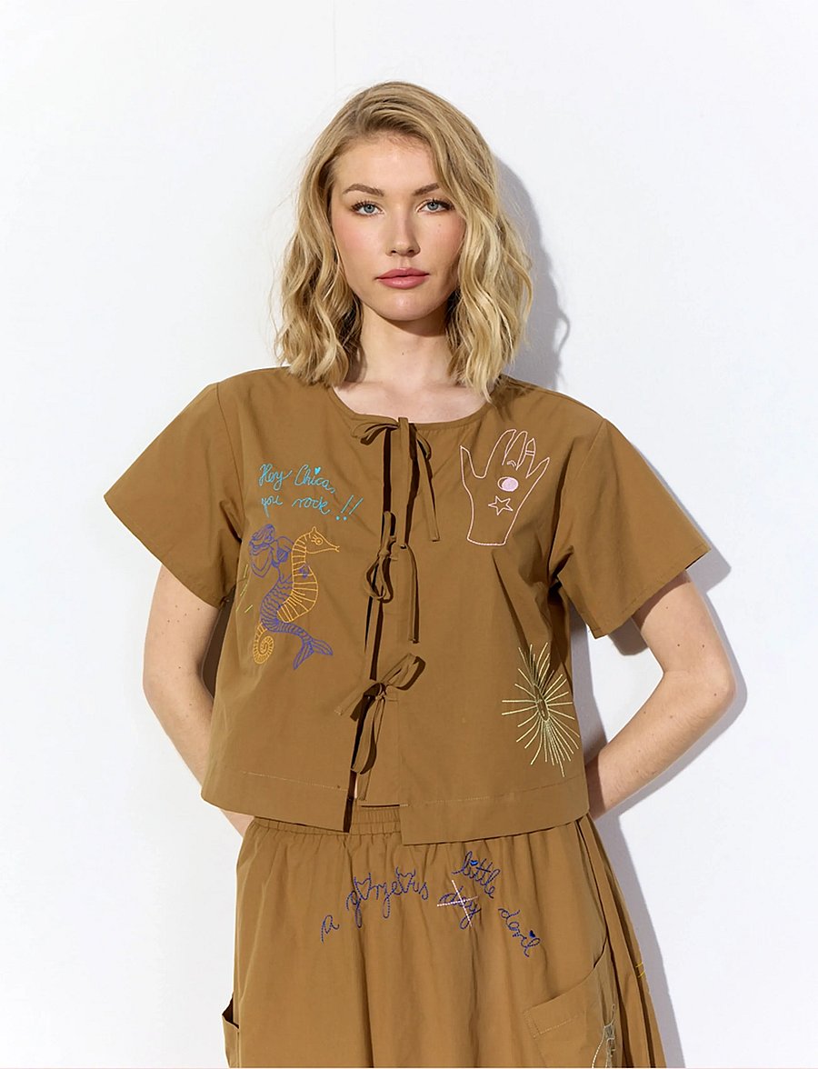 Hunkøn - Nima Shirt - kurzärmlige hemden - caramel - 0