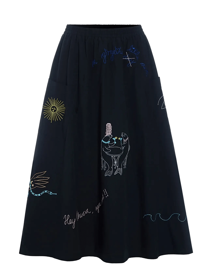 Hunkøn - Nima Skirt - midi-röcke - black - 1