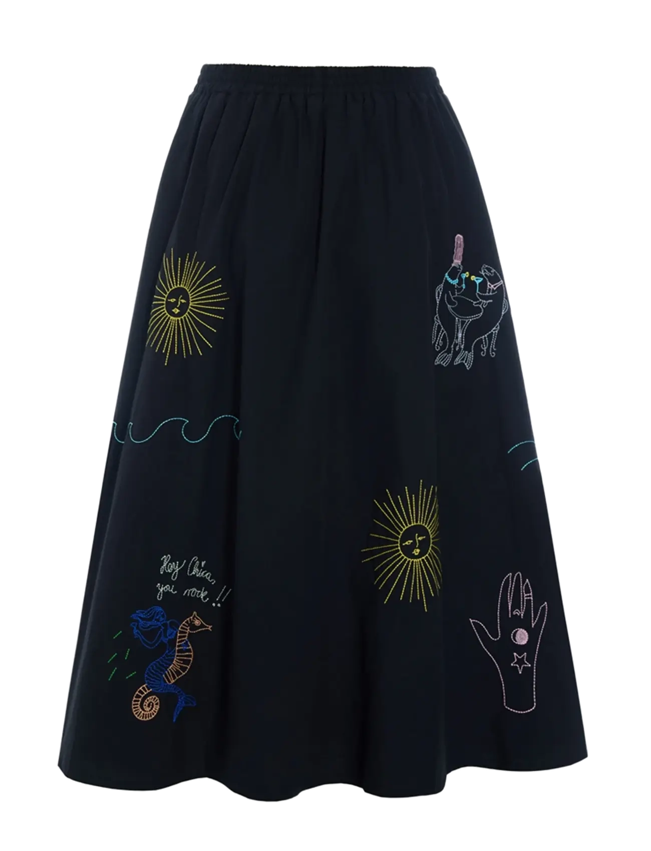 Hunkøn - Nima Skirt - midi nederdele - black - 2