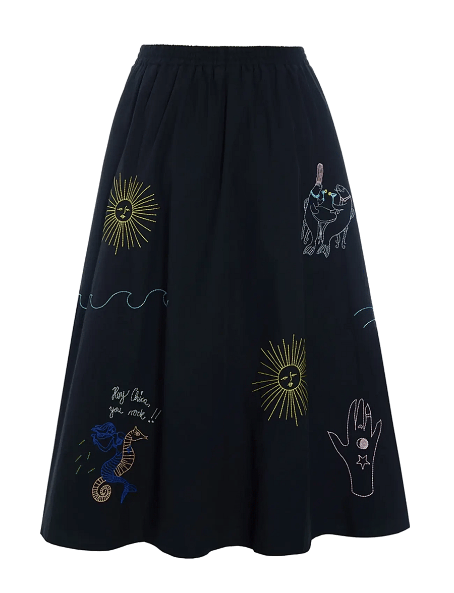 Hunkøn - Nima Skirt - midi-röcke - black - 2