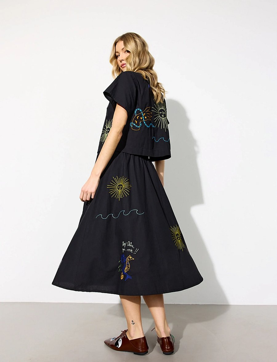 Hunkøn - Nima Skirt - midi-röcke - black - 4