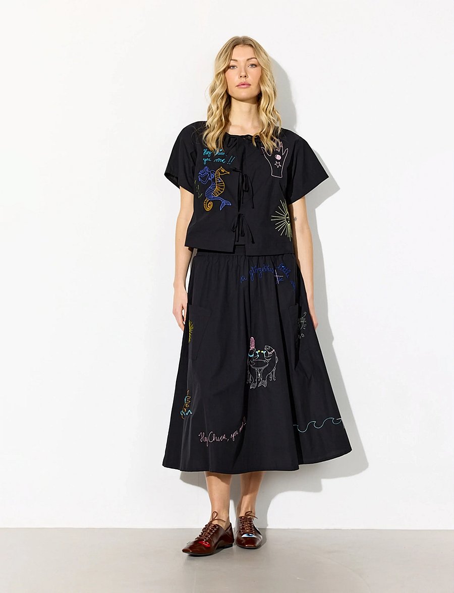 Hunkøn - Nima Skirt - midi-röcke - black - 5