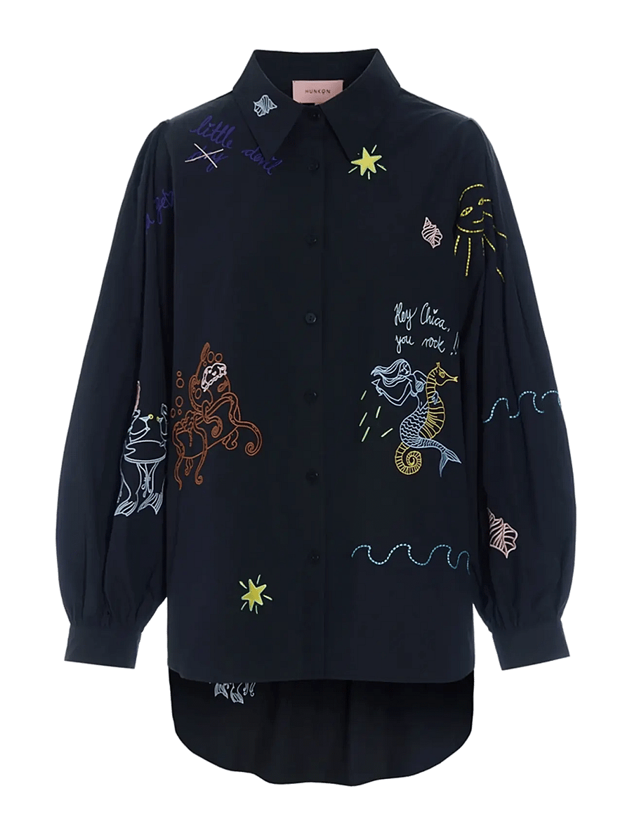 Hunkøn - Sasha Shirt - langärmlige hemden - black - 1