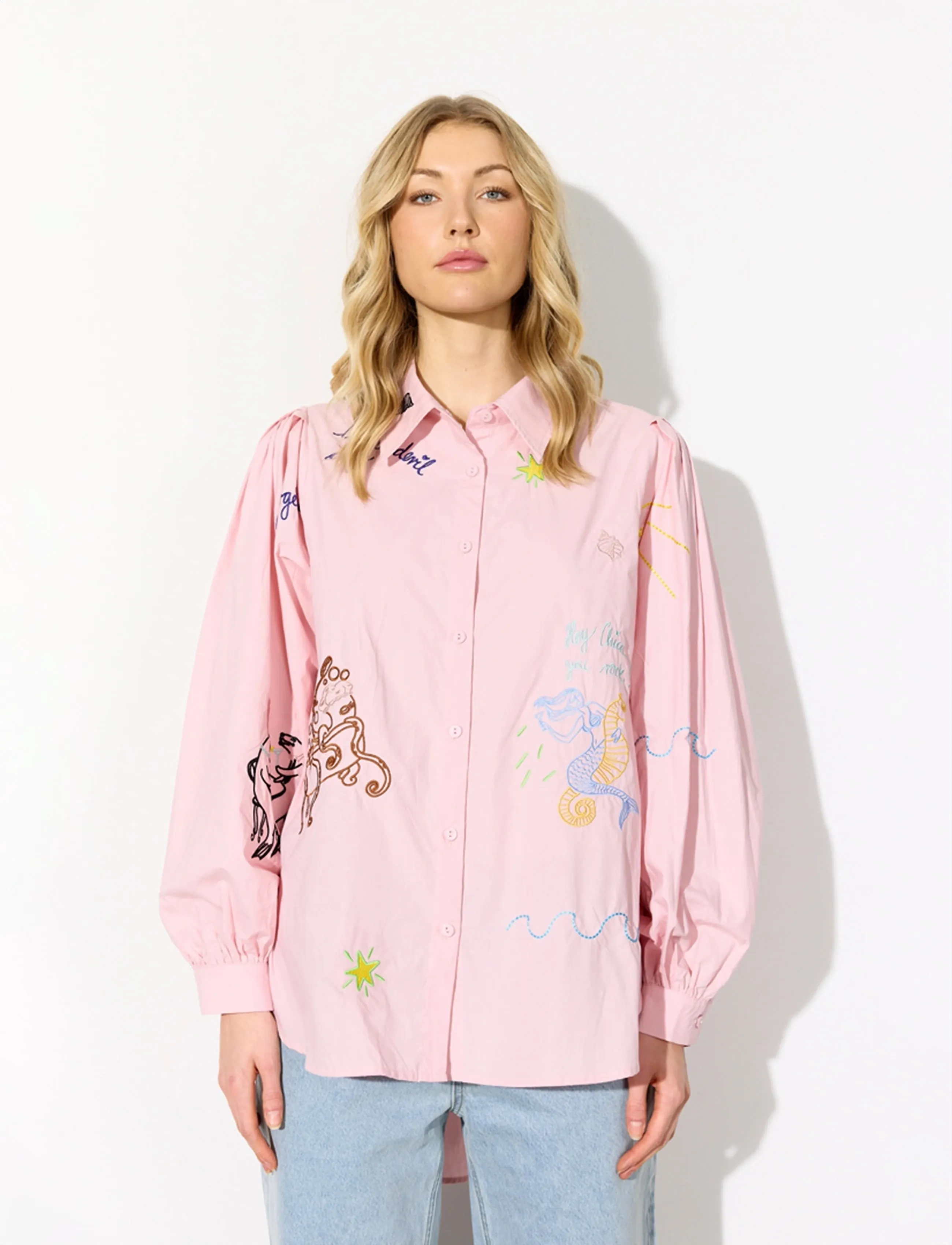 Hunkøn Sasha Shirt, L, Shirts, Rosa - Long-sleeved, Frauen