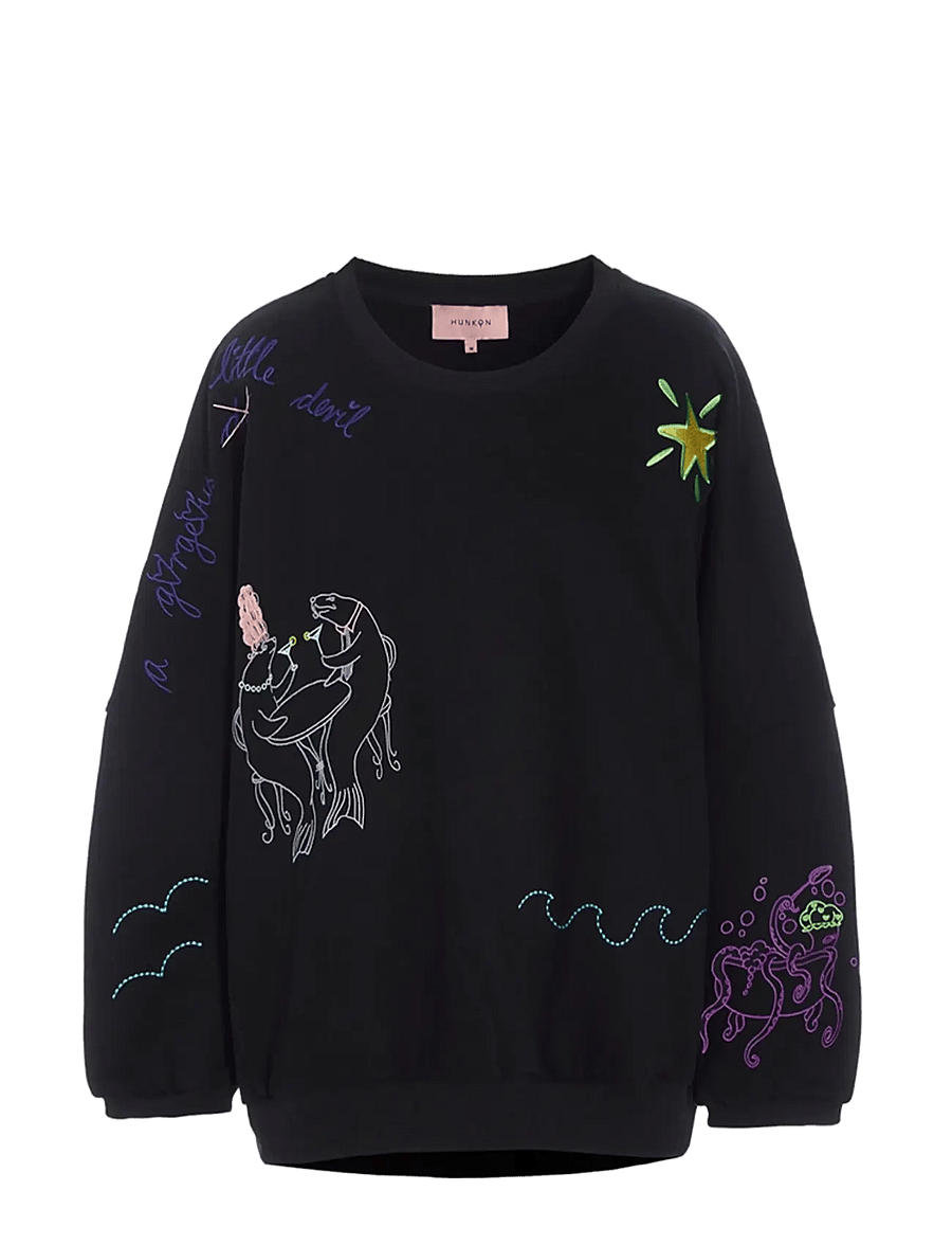 Hunkøn - Eva Sweatshirt - sweatshirts - black - 1