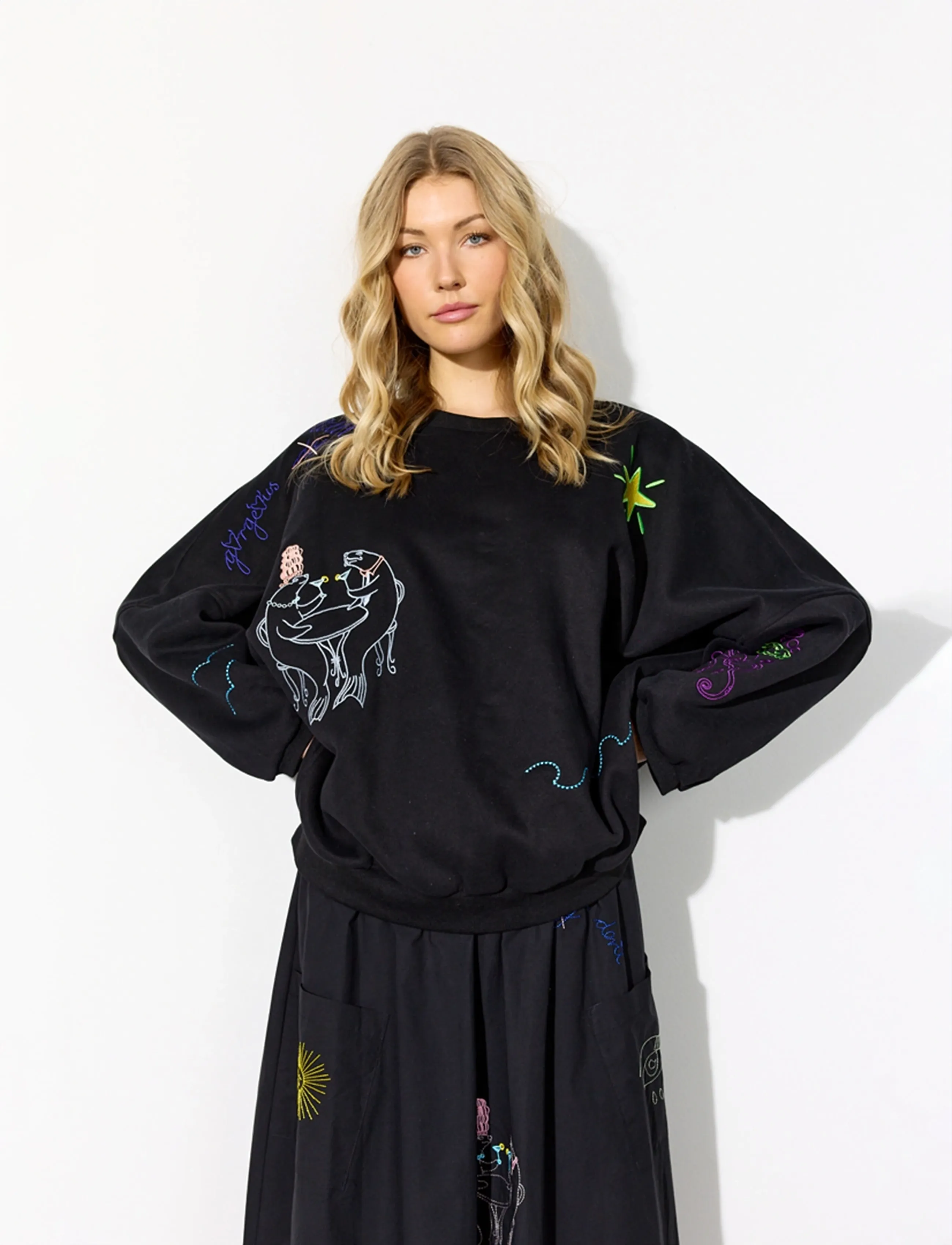Hunkøn Eva Sweatshirt, XS, Black, Sweatshirts & Hættetrøjer > Sweatshirts, Dame