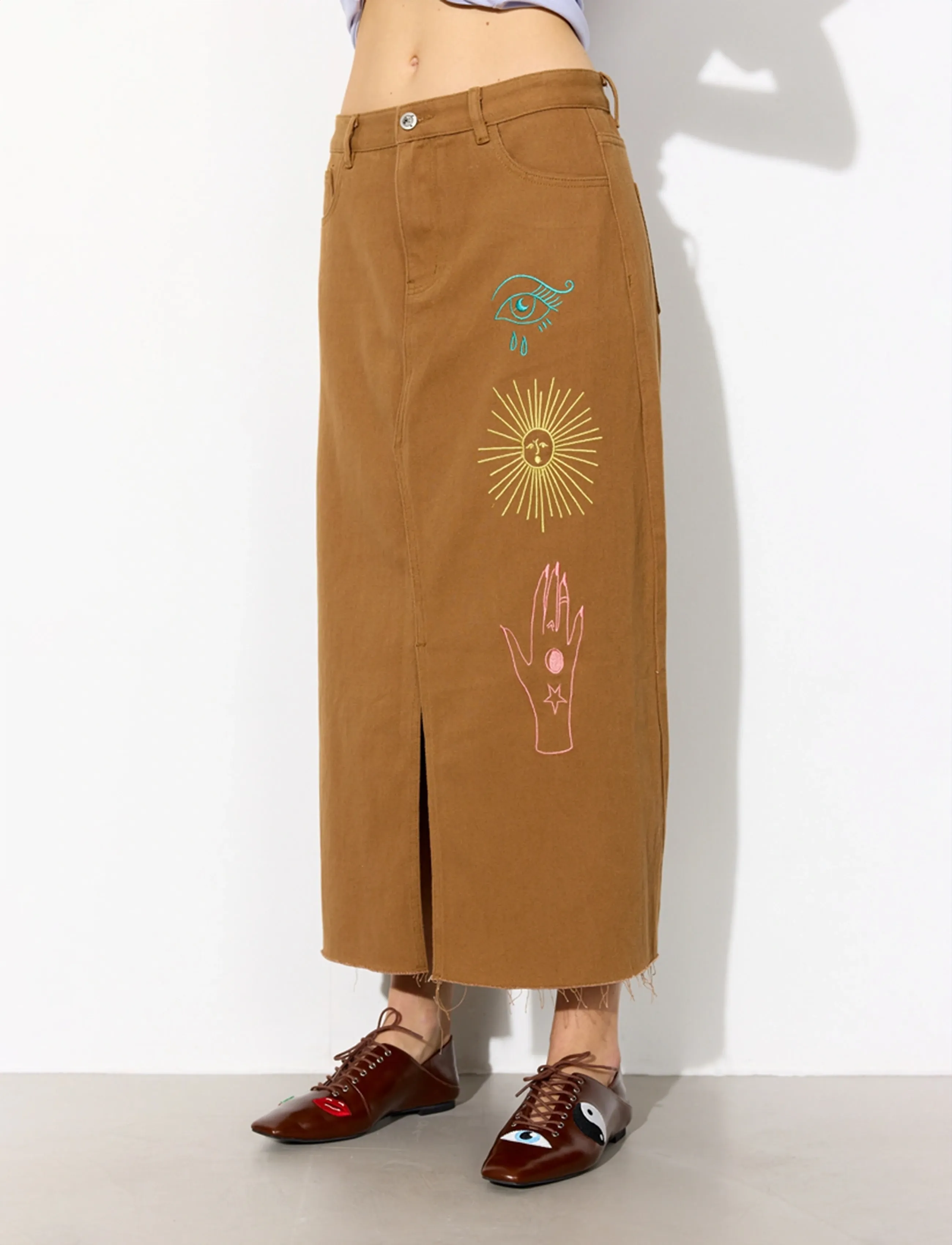Hunkøn Suki Skirt - Midi skirts - CARAMEL / brown