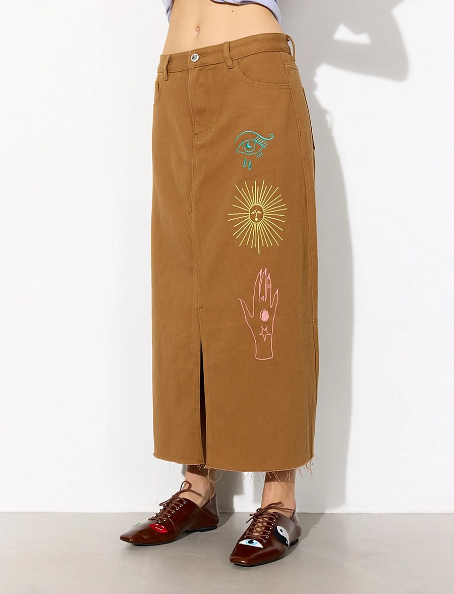 Hunkøn - Suki Skirt - midi-röcke - caramel - 0